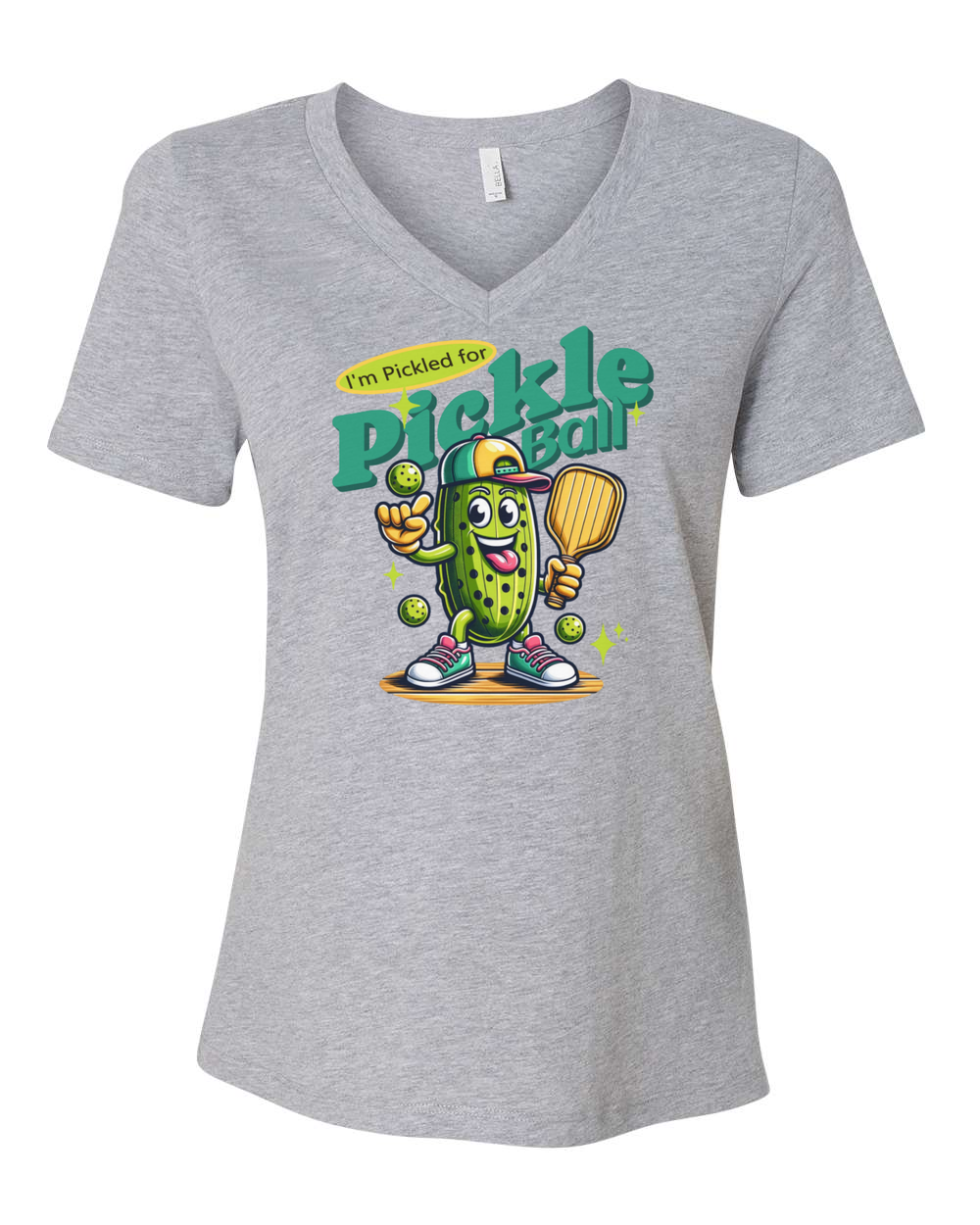 Pickled For Pickleball Women's V-Neck Athletic Heather (BC6405CVCF)