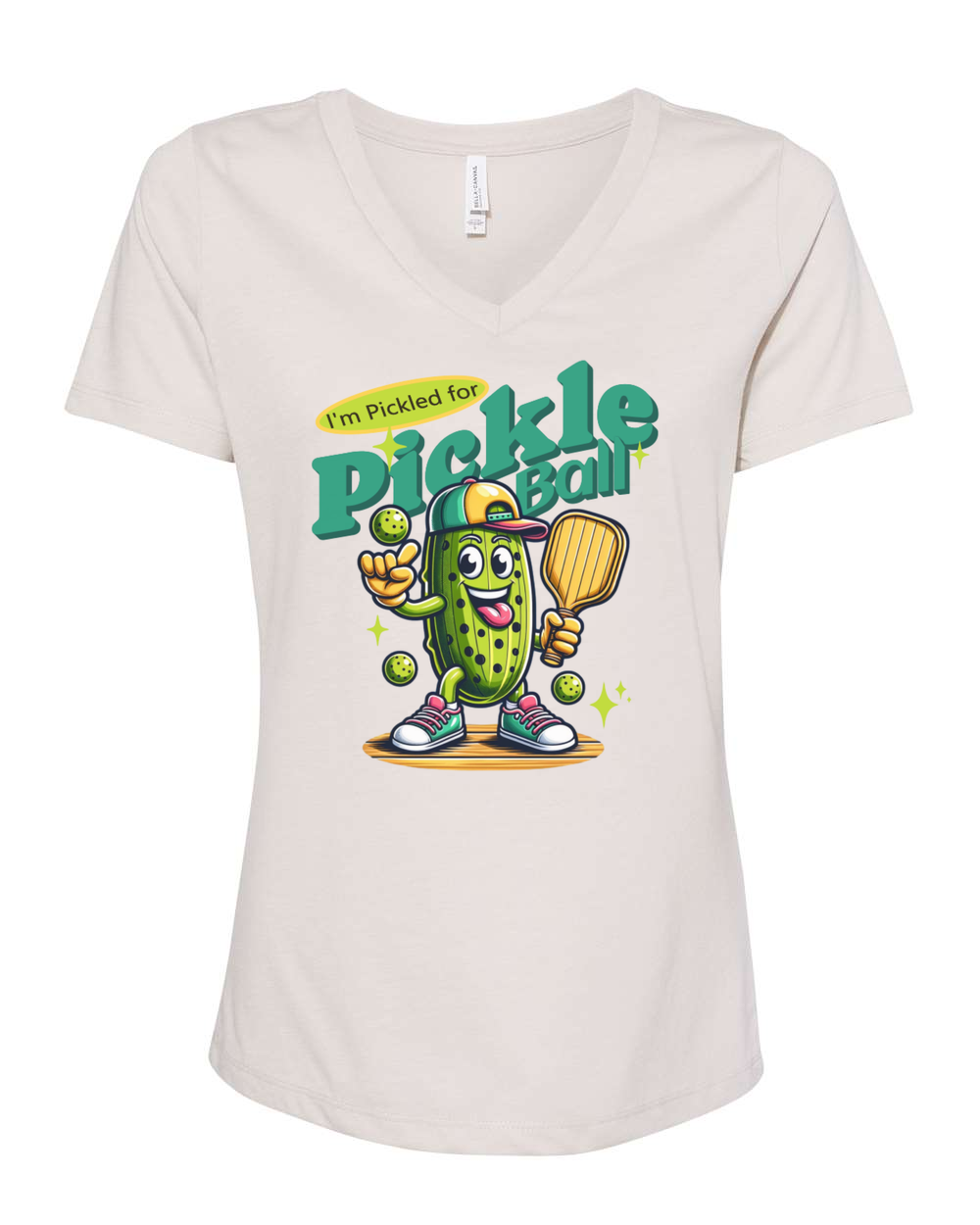 Pickled For Pickleball Women's V-Neck Heather Dust (BC6405CVCF)
