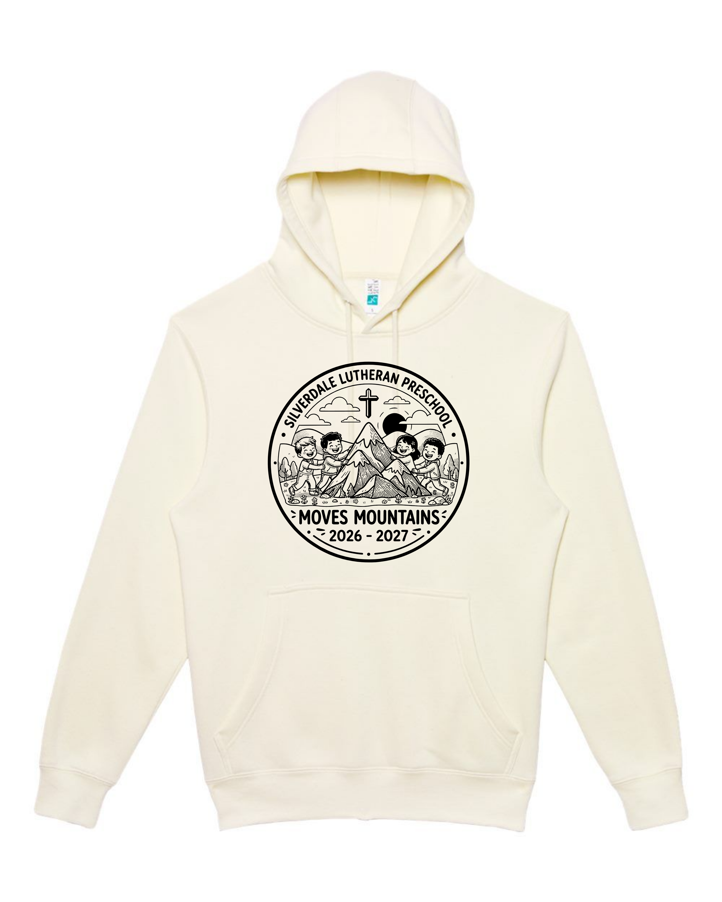 Silverdale Lutheran Preschool Hoodie — Tofu — Moves Mountains design