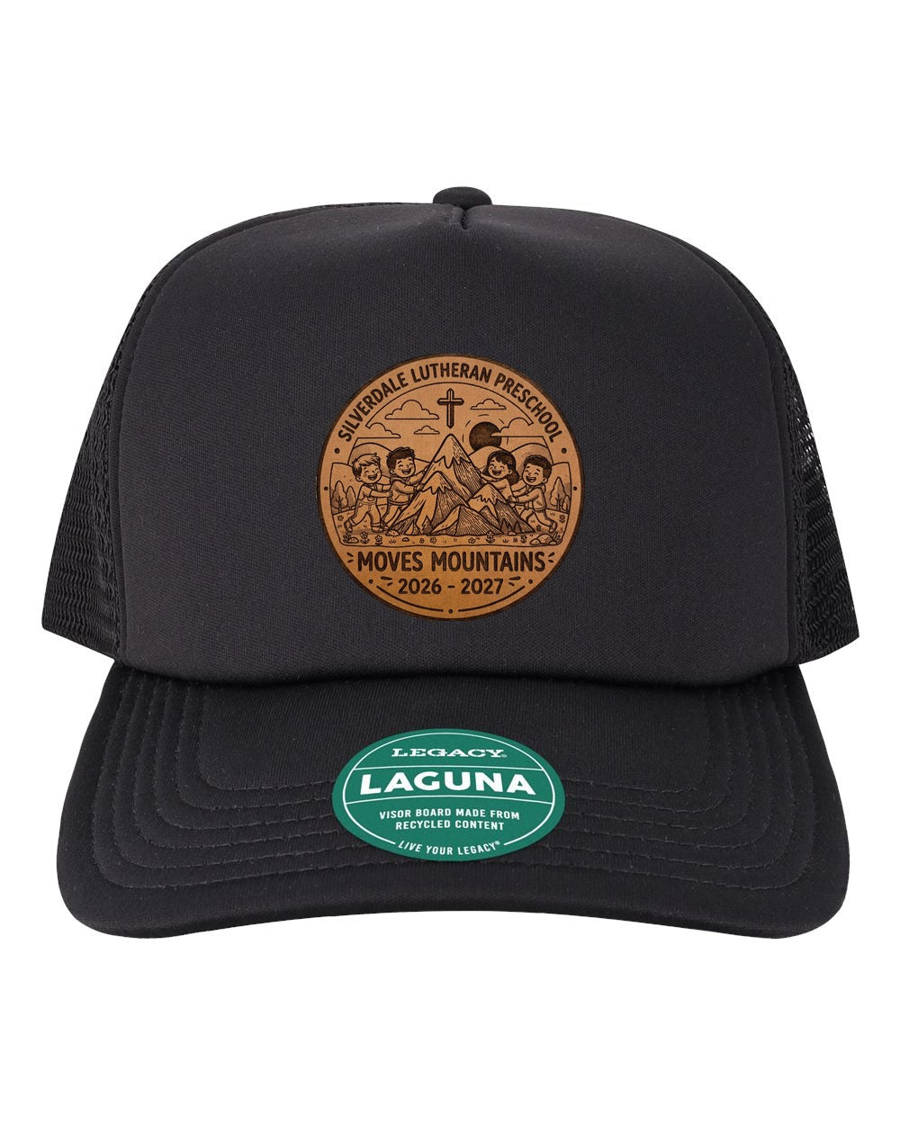 Silverdale Lutheran Preschool Laguna Trucker Cap - Black (Engraved)