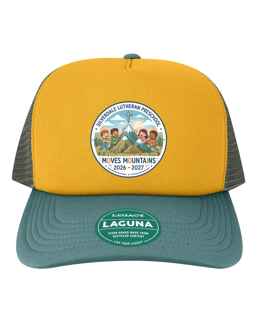 Silverdale Lutheran Preschool Laguna Trucker Cap - Bronze/ Pine Green (Printed)
