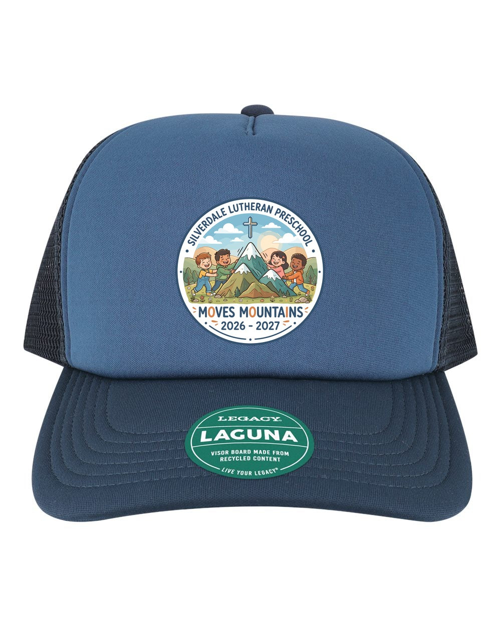 Silverdale Lutheran Preschool Laguna Trucker Cap - Dark Navy/ Light Navy (Printed)