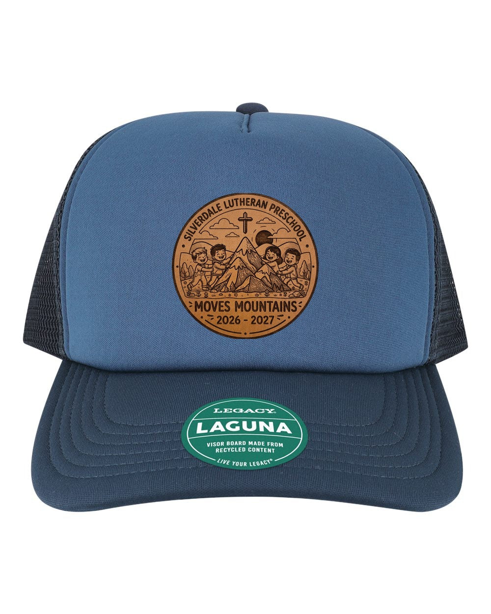 Silverdale Lutheran Preschool Laguna Trucker Cap - Dark Navy/ Light Navy (Engraved)
