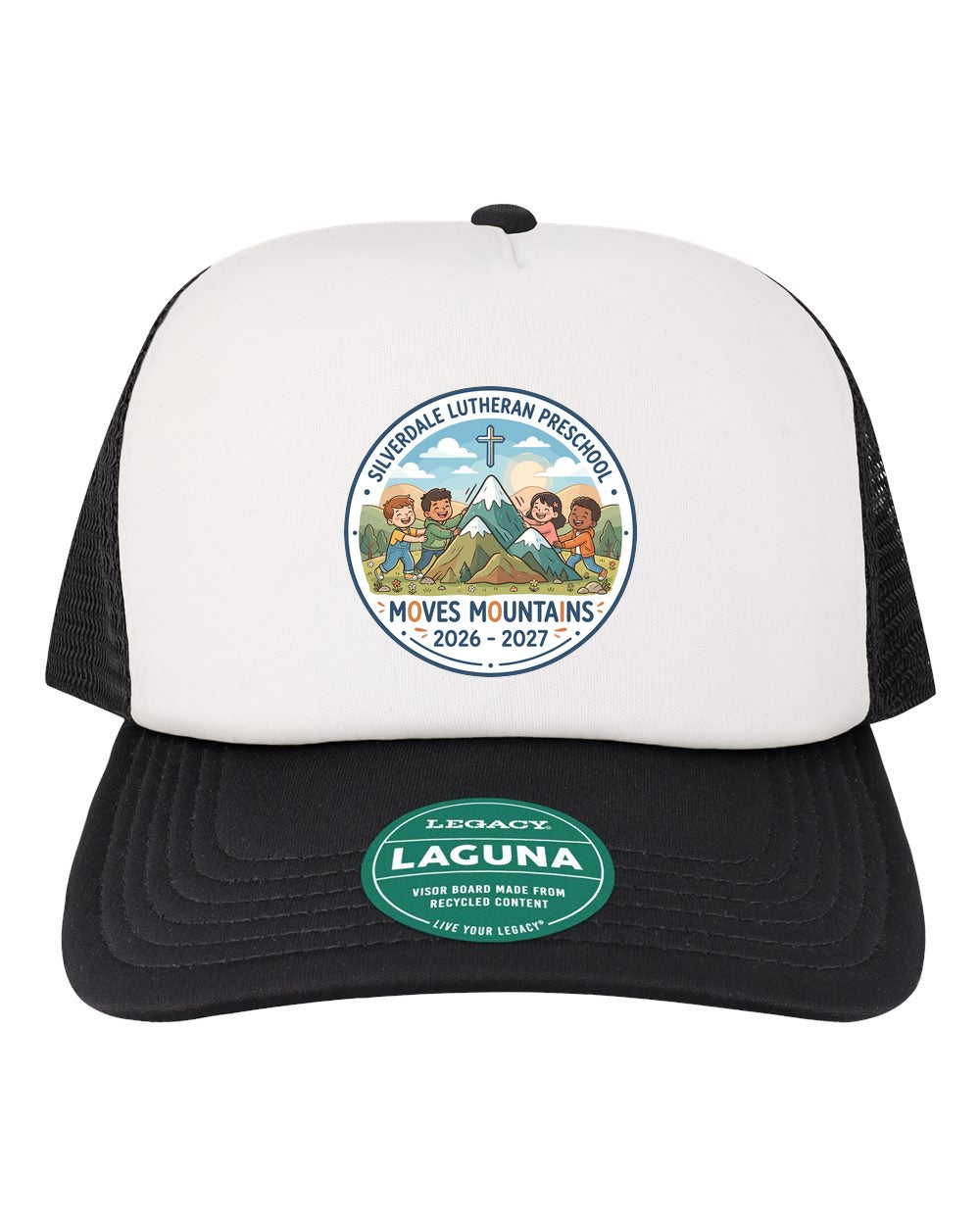 Silverdale Lutheran Preschool Laguna Trucker Cap - White/ Black (Printed)