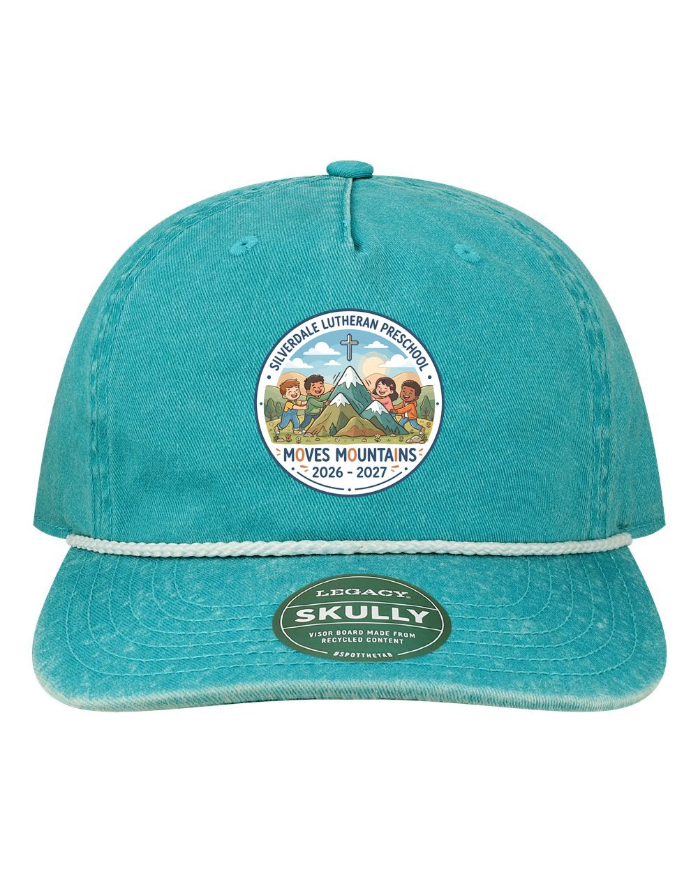 Silverdale Lutheran Preschool Skully Rope Cap - Aqua (Printed)