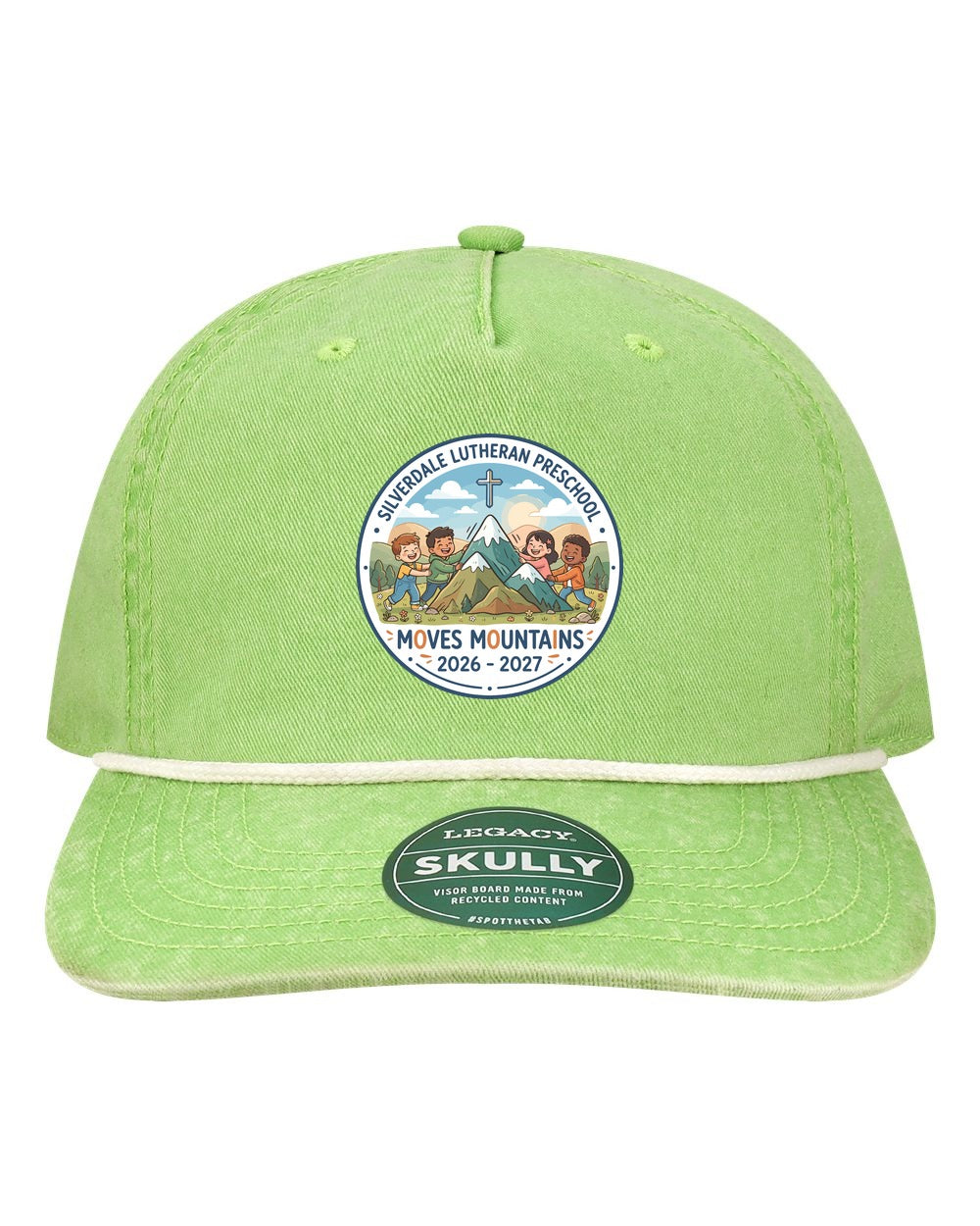 Silverdale Lutheran Preschool Skully Rope Cap - Lime Green (Printed)