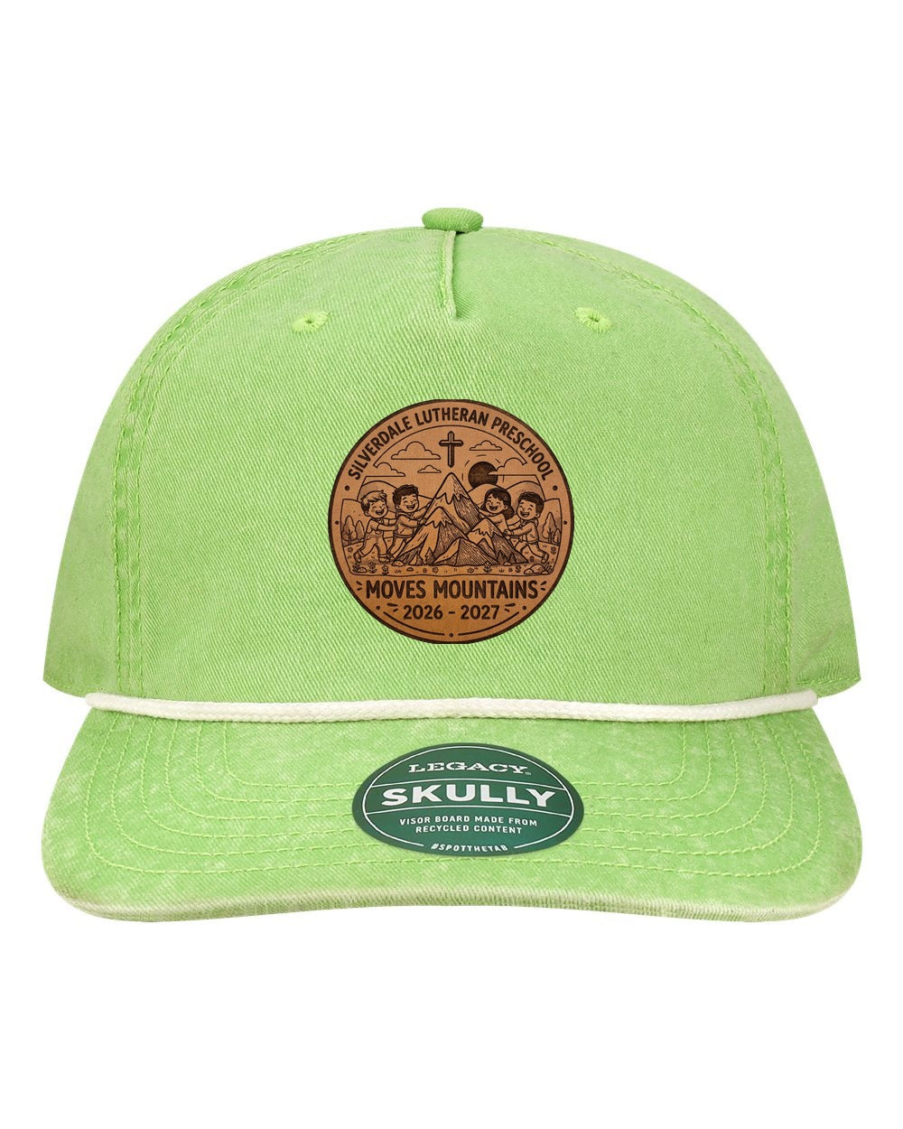Silverdale Lutheran Preschool Skully Rope Cap - Lime Green (Engraved)