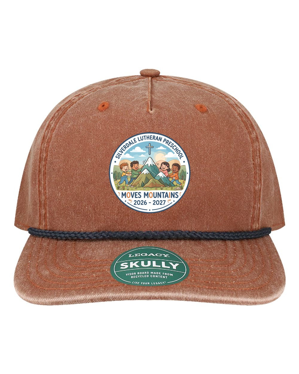 Silverdale Lutheran Preschool Skully Rope Cap - Rust-Black (Printed)