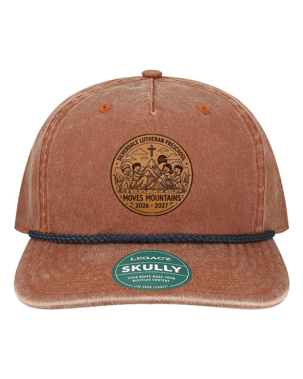 Silverdale Lutheran Preschool Skully Rope Cap - Rust-Black (Engraved)