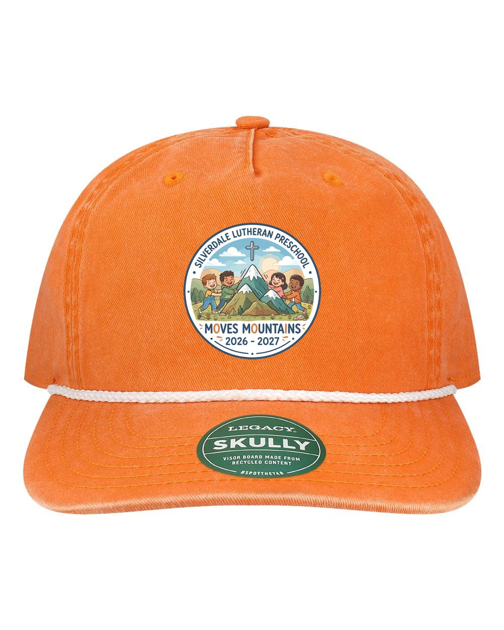 Silverdale Lutheran Preschool Skully Rope Cap - Tangerine Orange (Printed)
