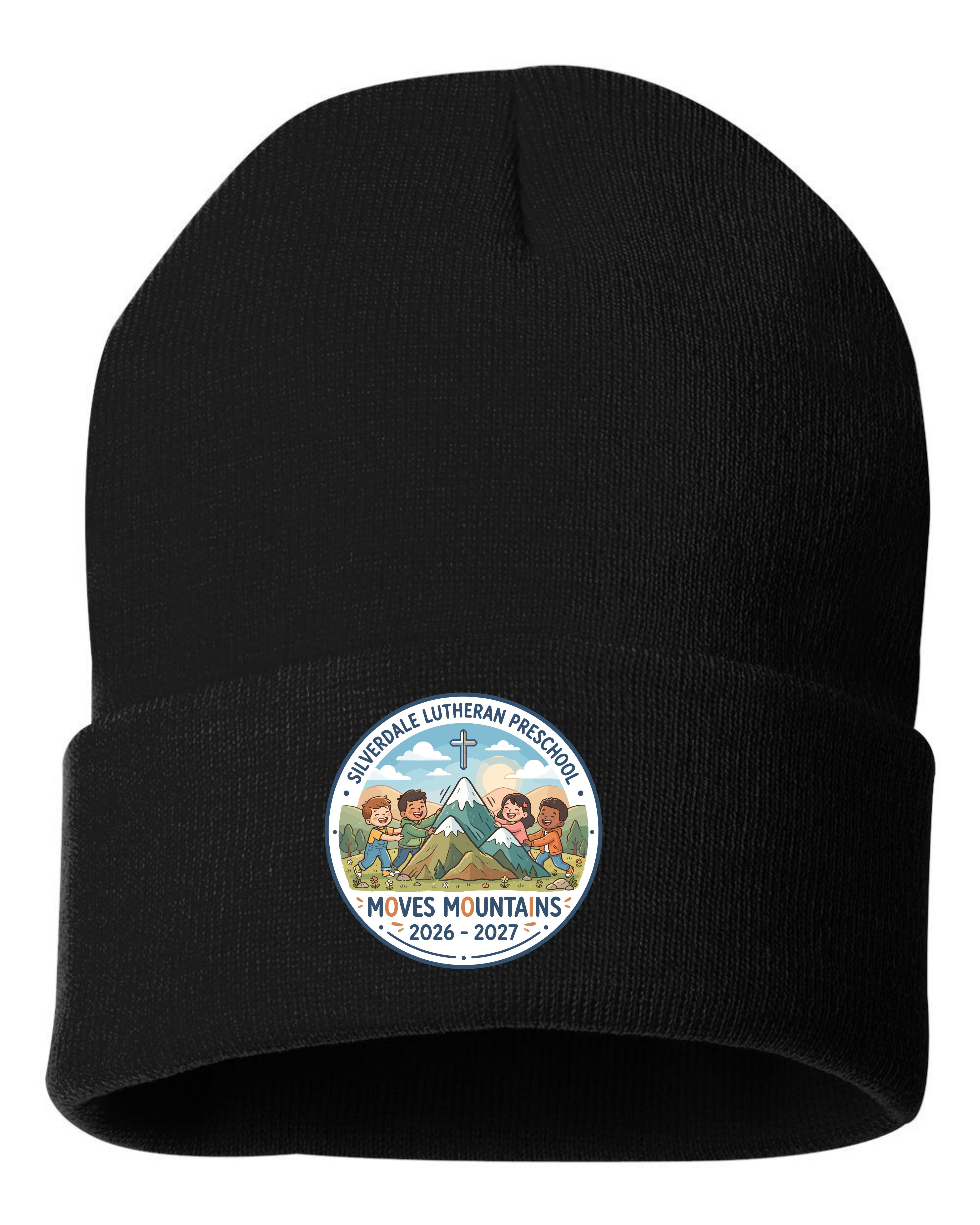 Silverdale Lutheran Preschool Cuffed Beanie - Black (Printed)