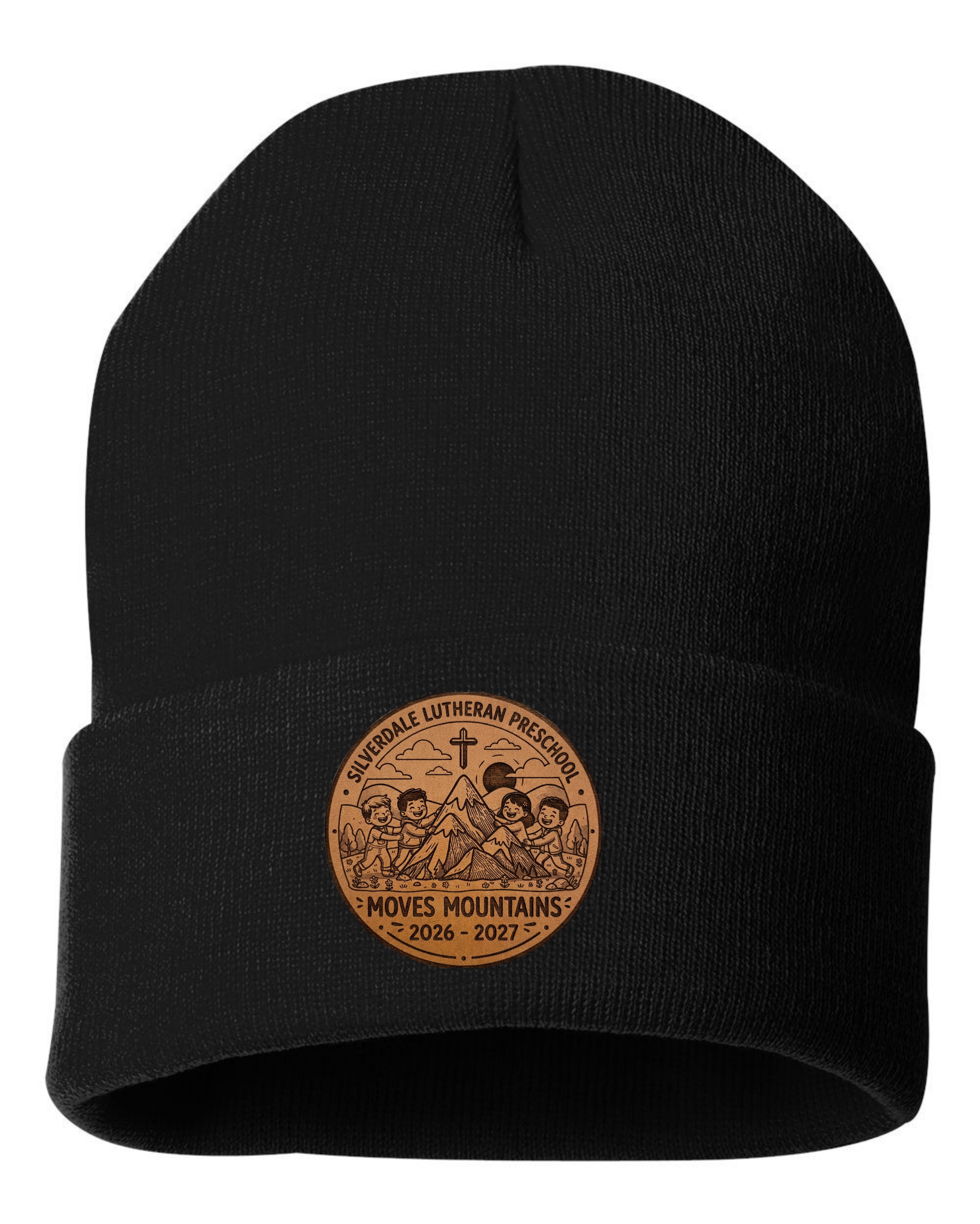 Silverdale Lutheran Preschool Cuffed Beanie - Black (Engraved)