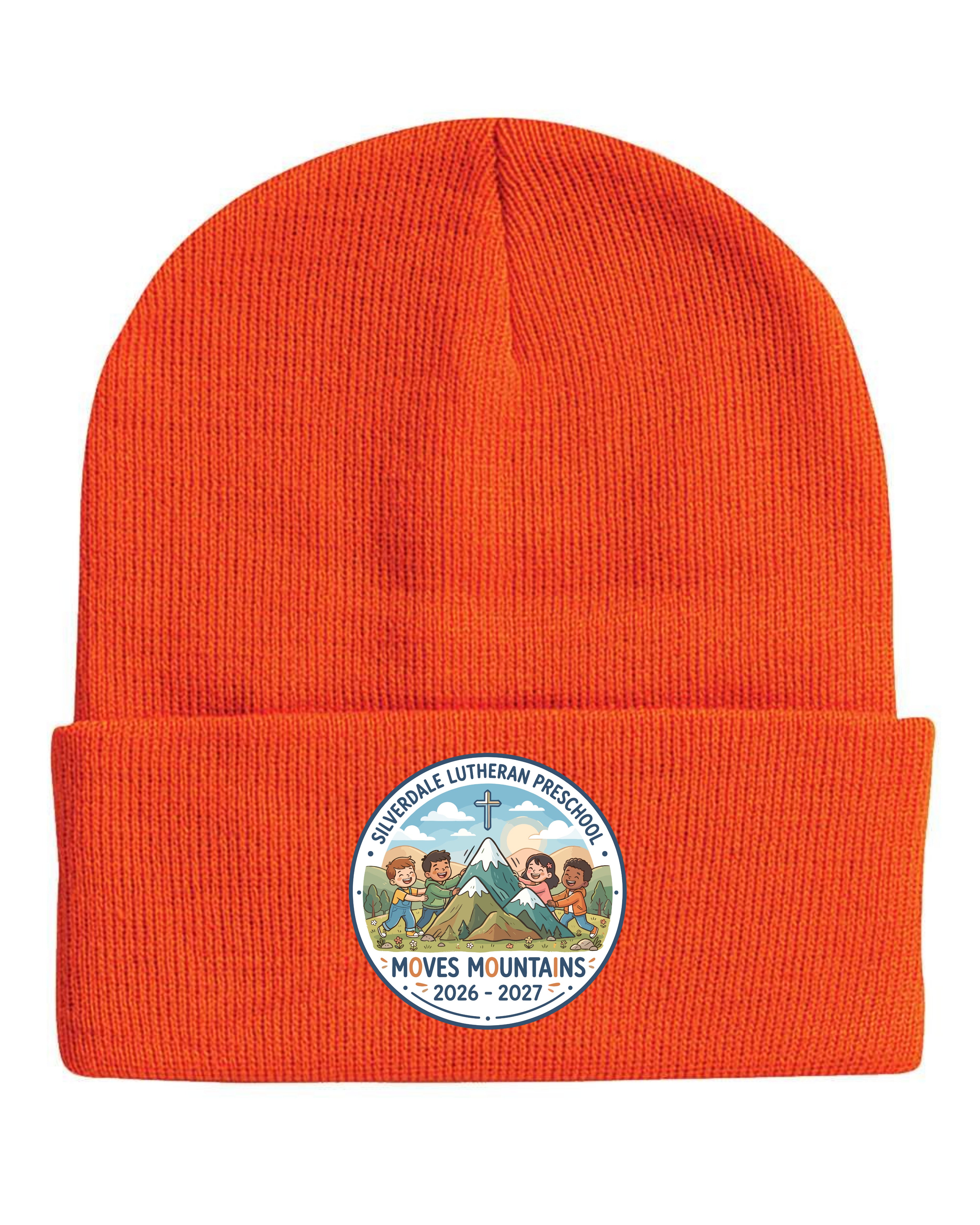Silverdale Lutheran Preschool Cuffed Beanie - Blaze Orange (Printed)