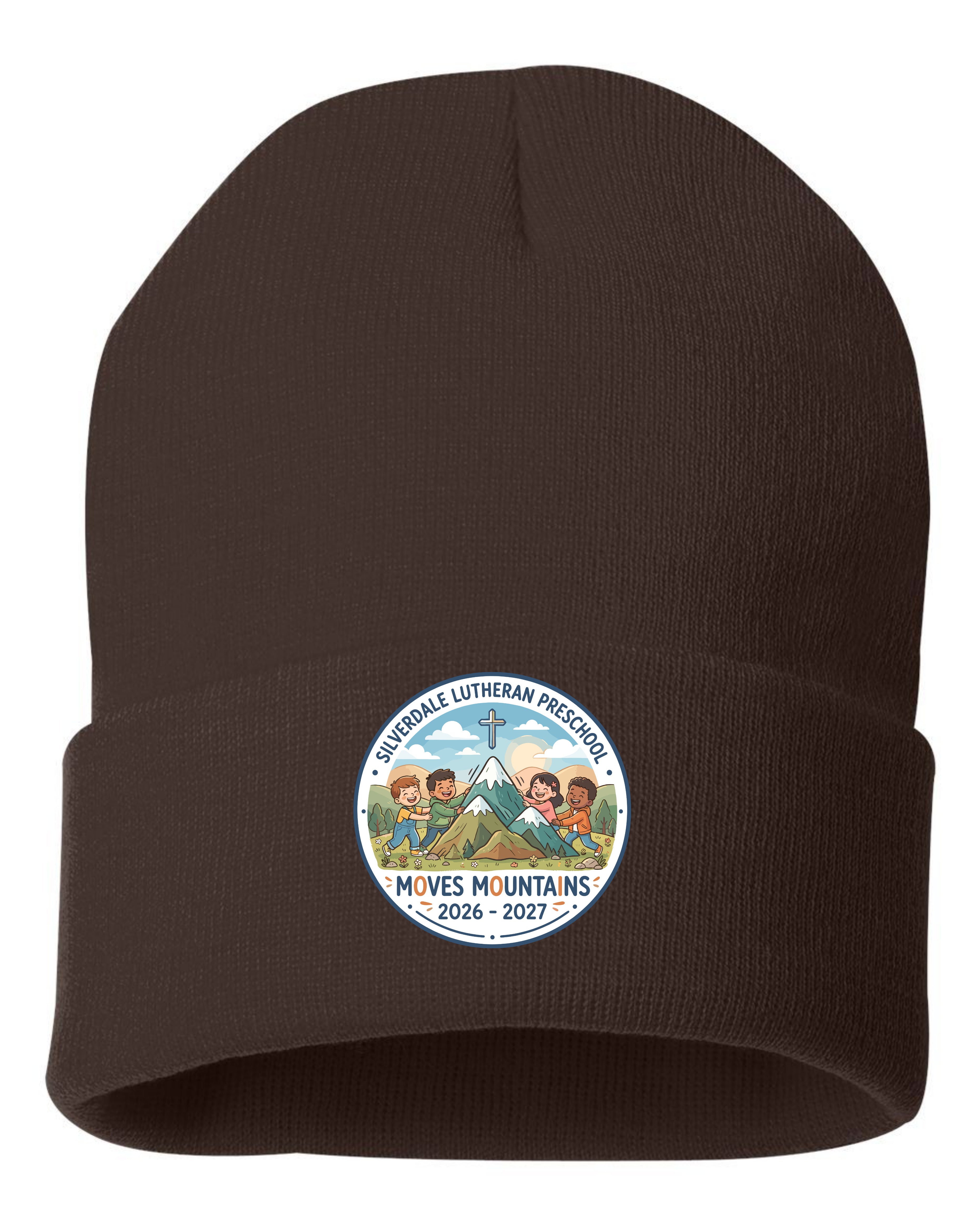 Silverdale Lutheran Preschool Cuffed Beanie - Brown (Printed)