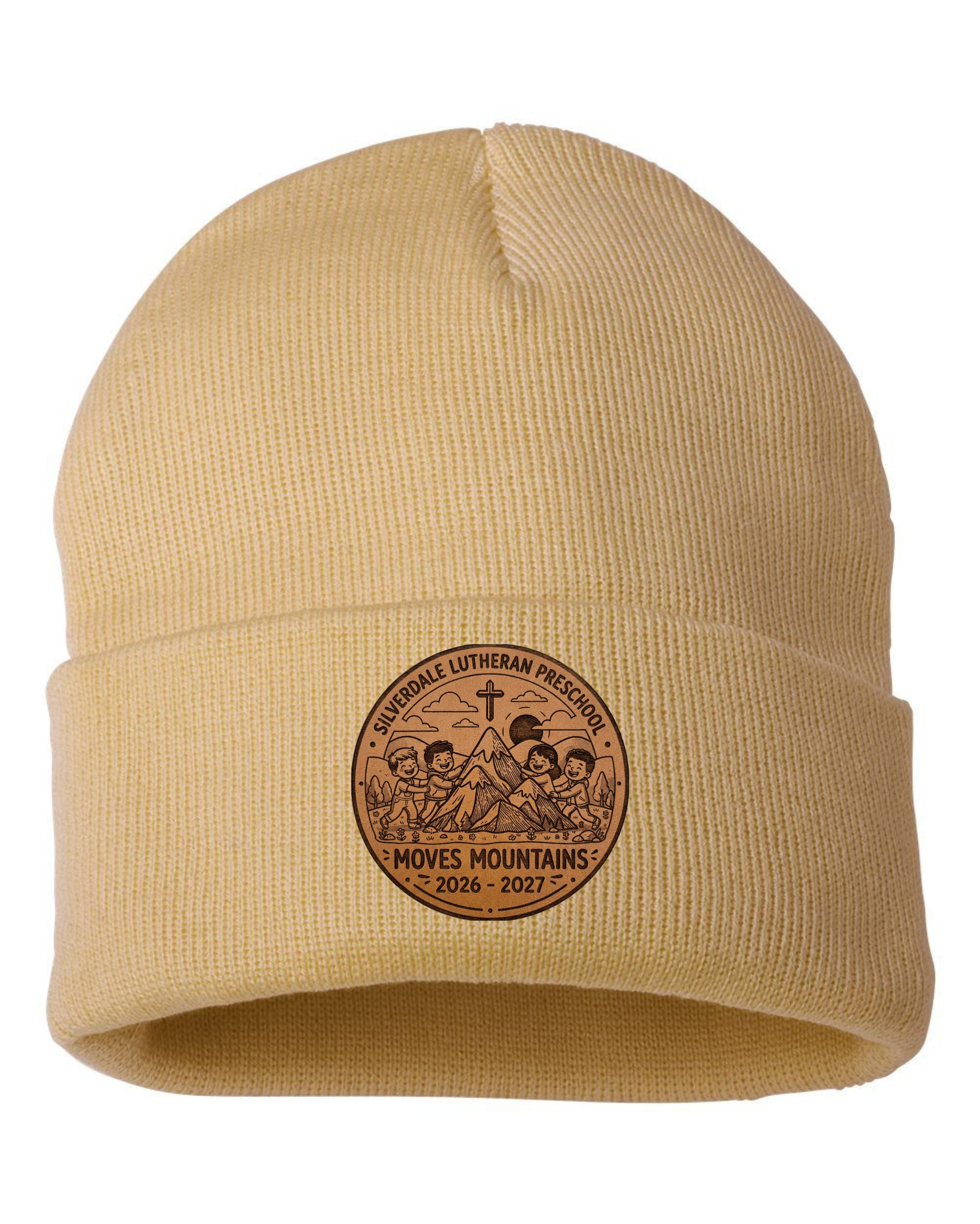 Silverdale Lutheran Preschool Cuffed Beanie - Camel (Engraved)
