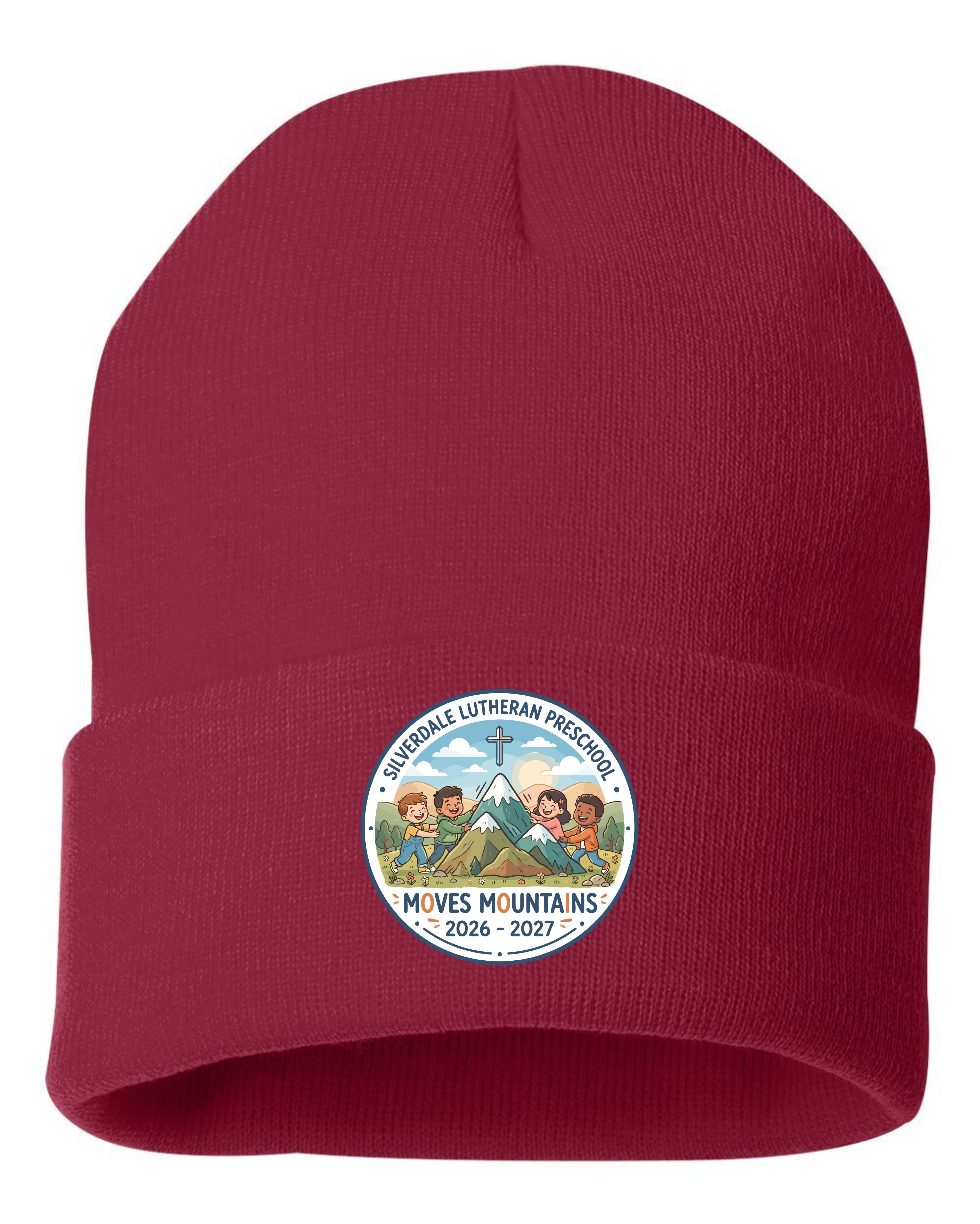 Silverdale Lutheran Preschool Cuffed Beanie - Cardinal (Printed)