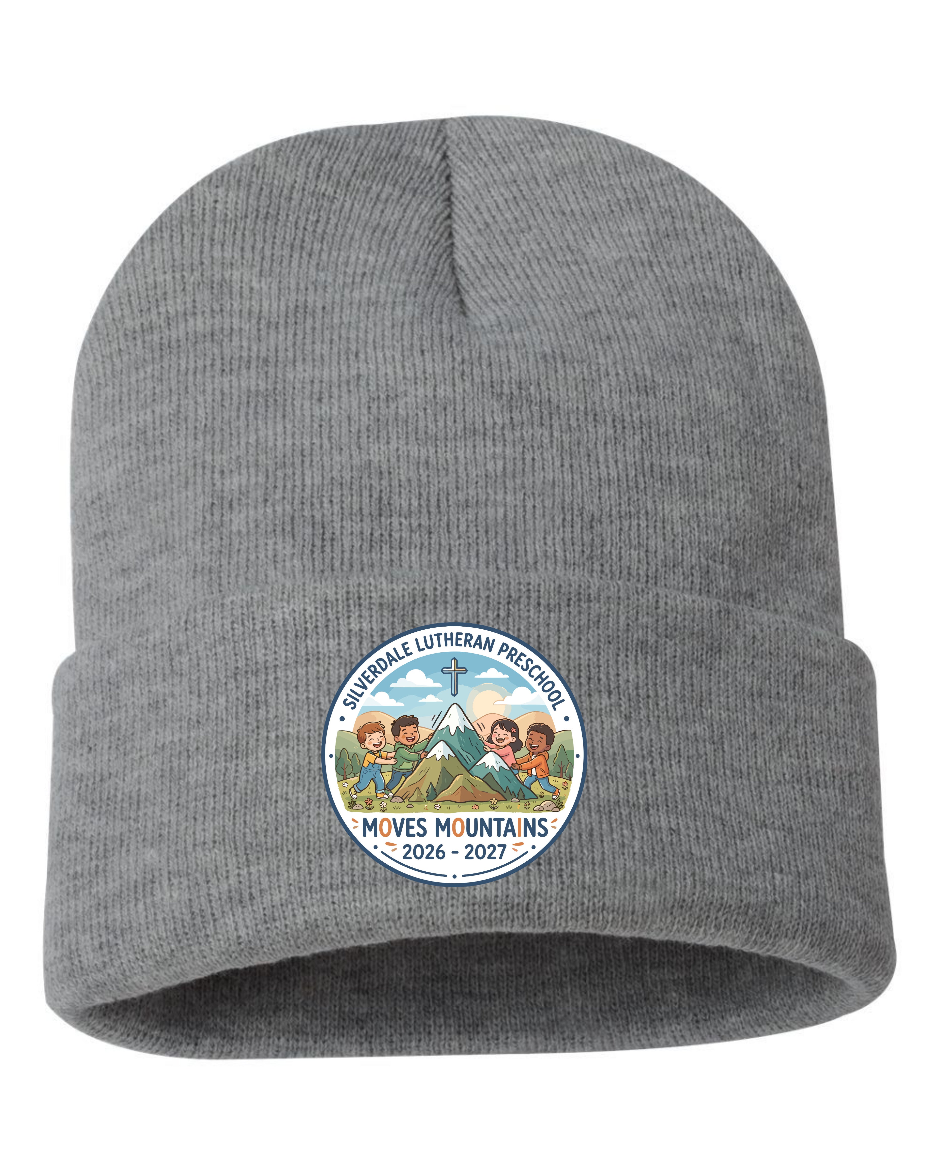 Silverdale Lutheran Preschool Cuffed Beanie - Dark Heather Grey (Printed)