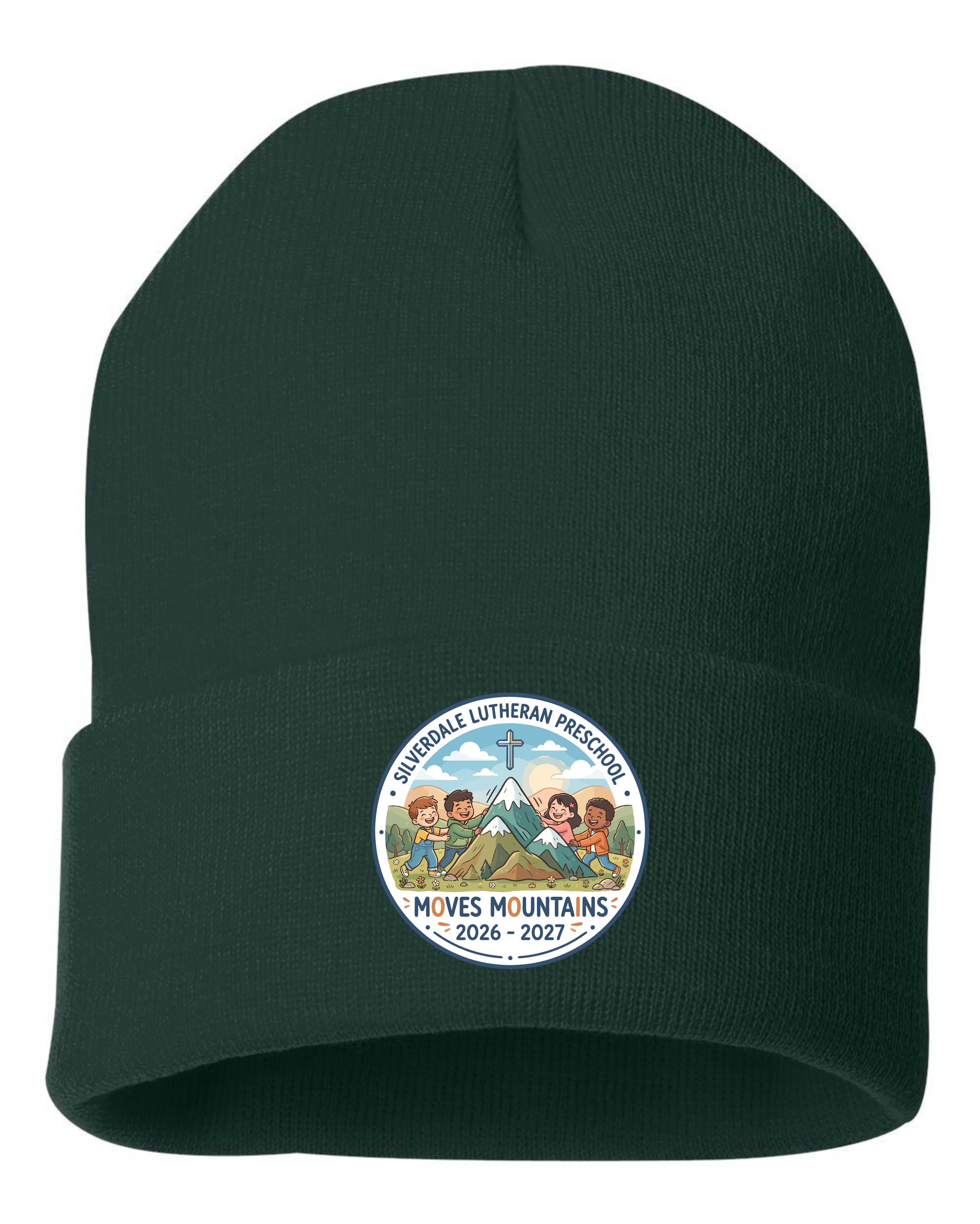 Silverdale Lutheran Preschool Cuffed Beanie - Forest Green (Printed)
