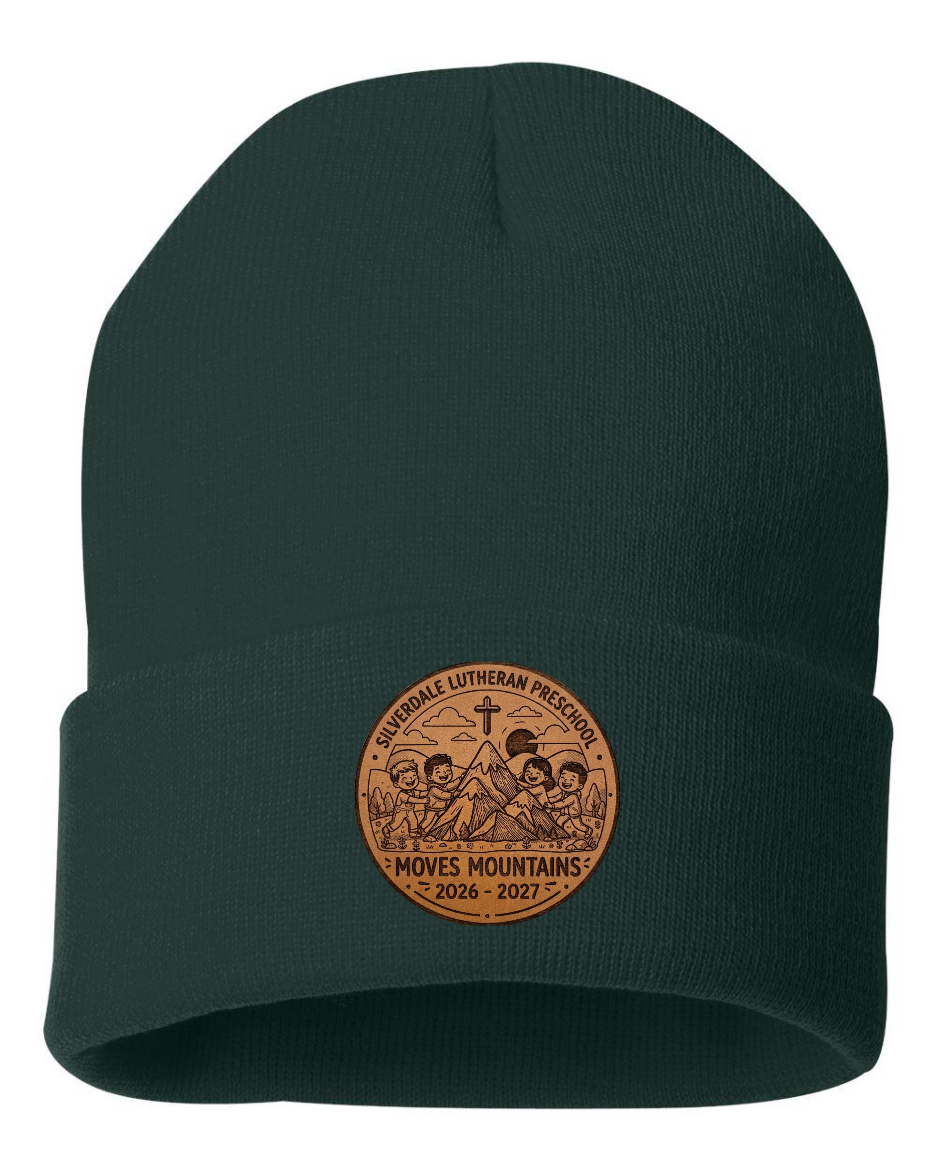 Silverdale Lutheran Preschool Cuffed Beanie - Forest Green (Engraved)