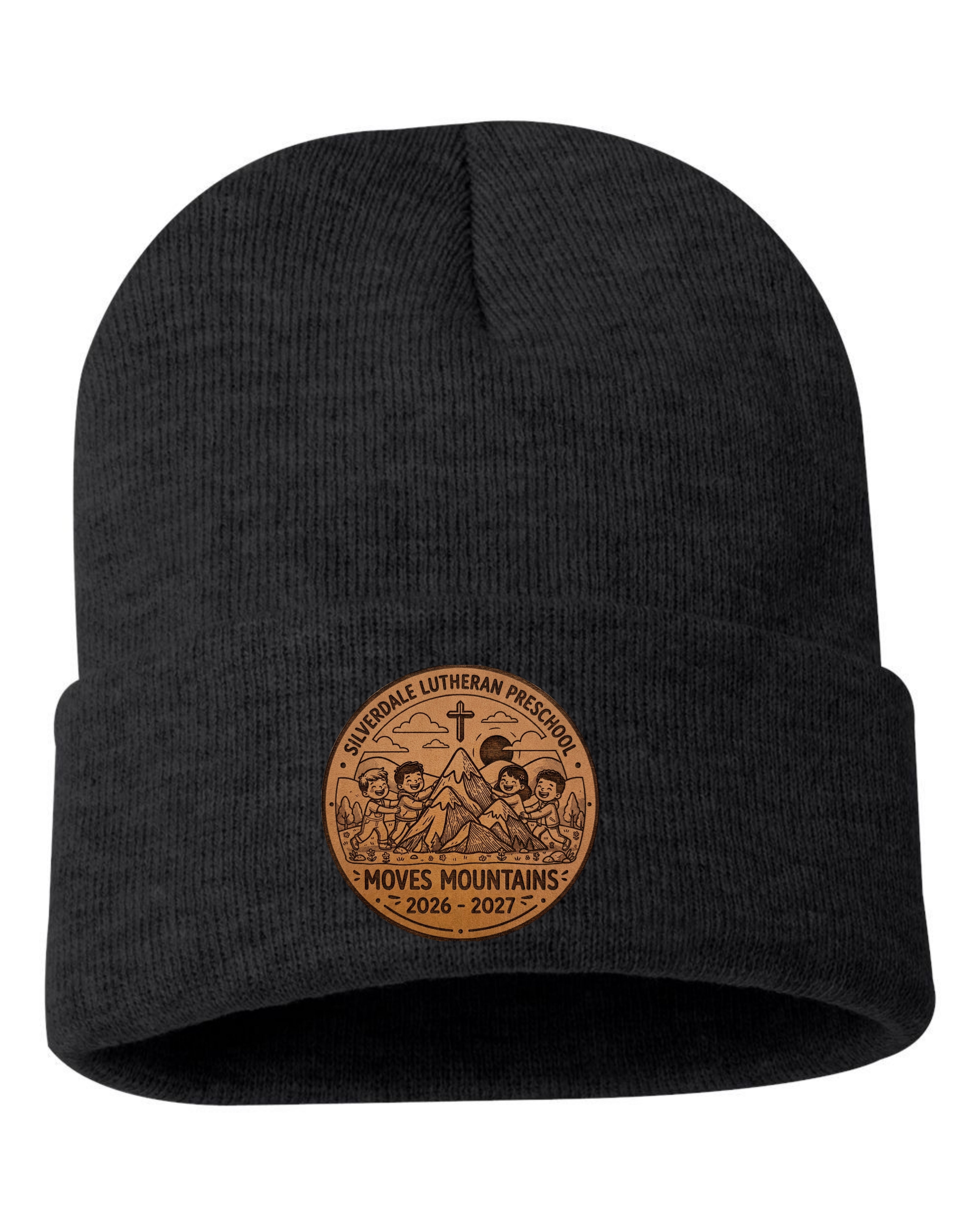 Silverdale Lutheran Preschool Cuffed Beanie - Heather Charcoal (Engraved)
