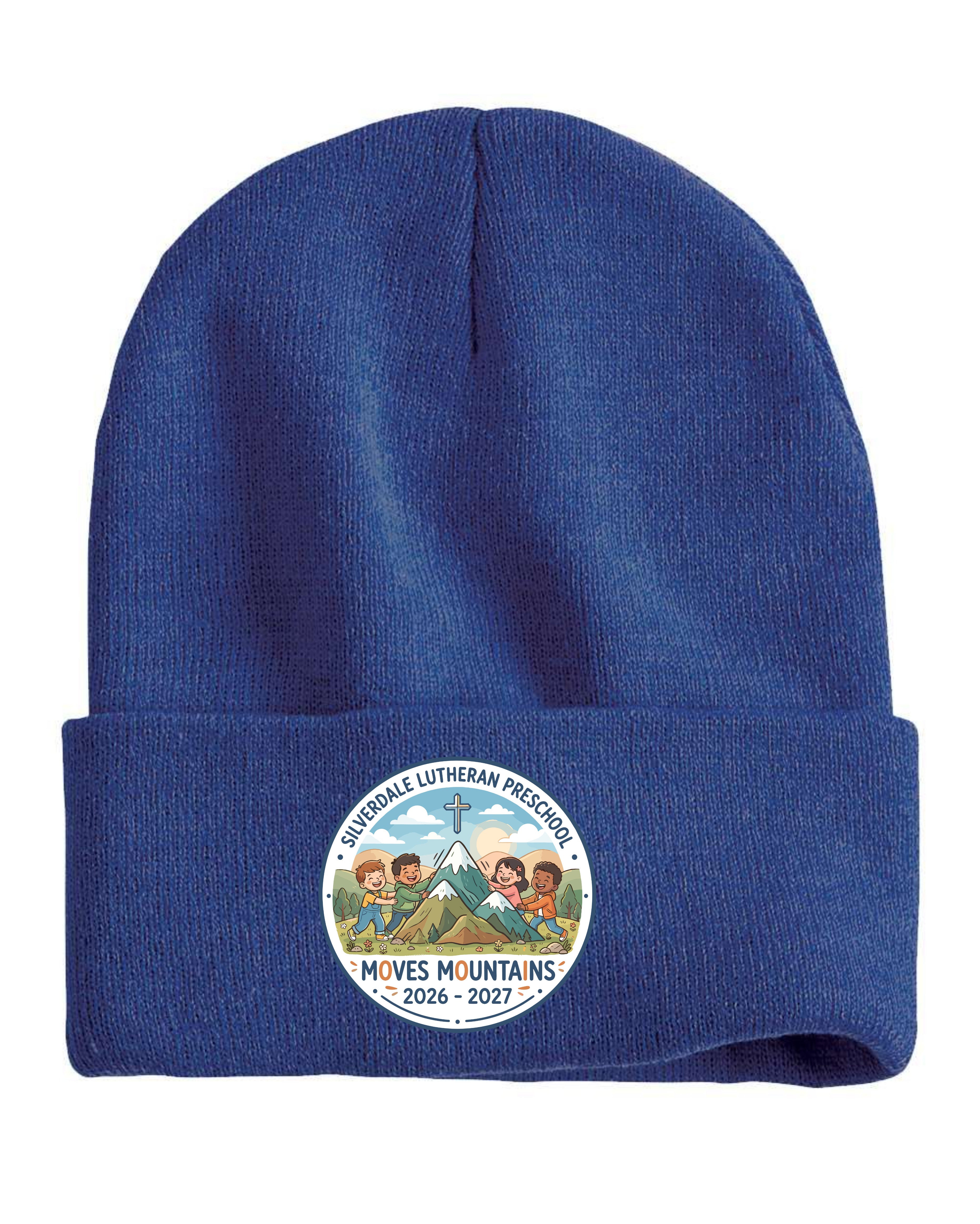 Silverdale Lutheran Preschool Cuffed Beanie - Heather Dark Royal (Printed)
