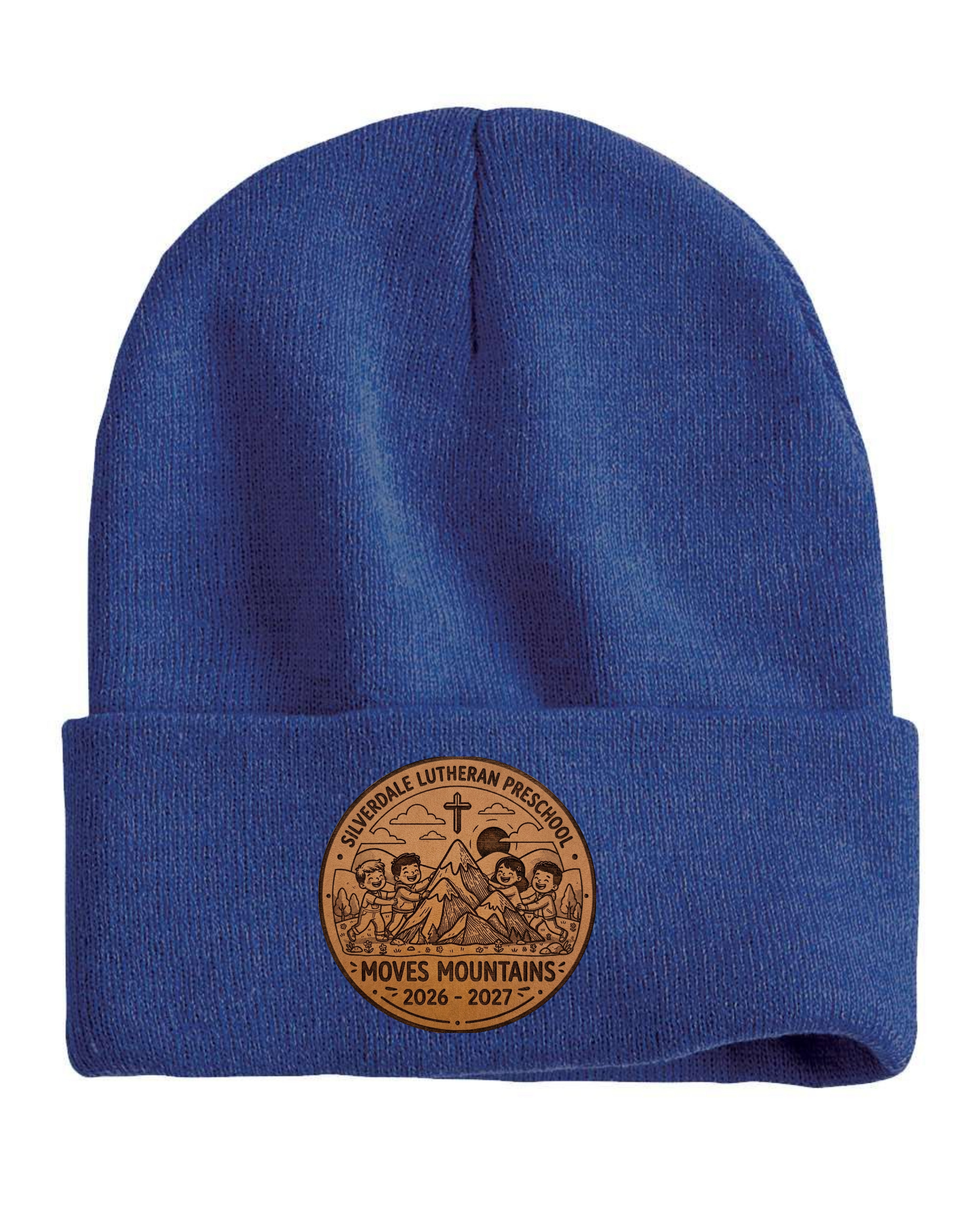 Silverdale Lutheran Preschool Cuffed Beanie - Heather Dark Royal (Engraved)