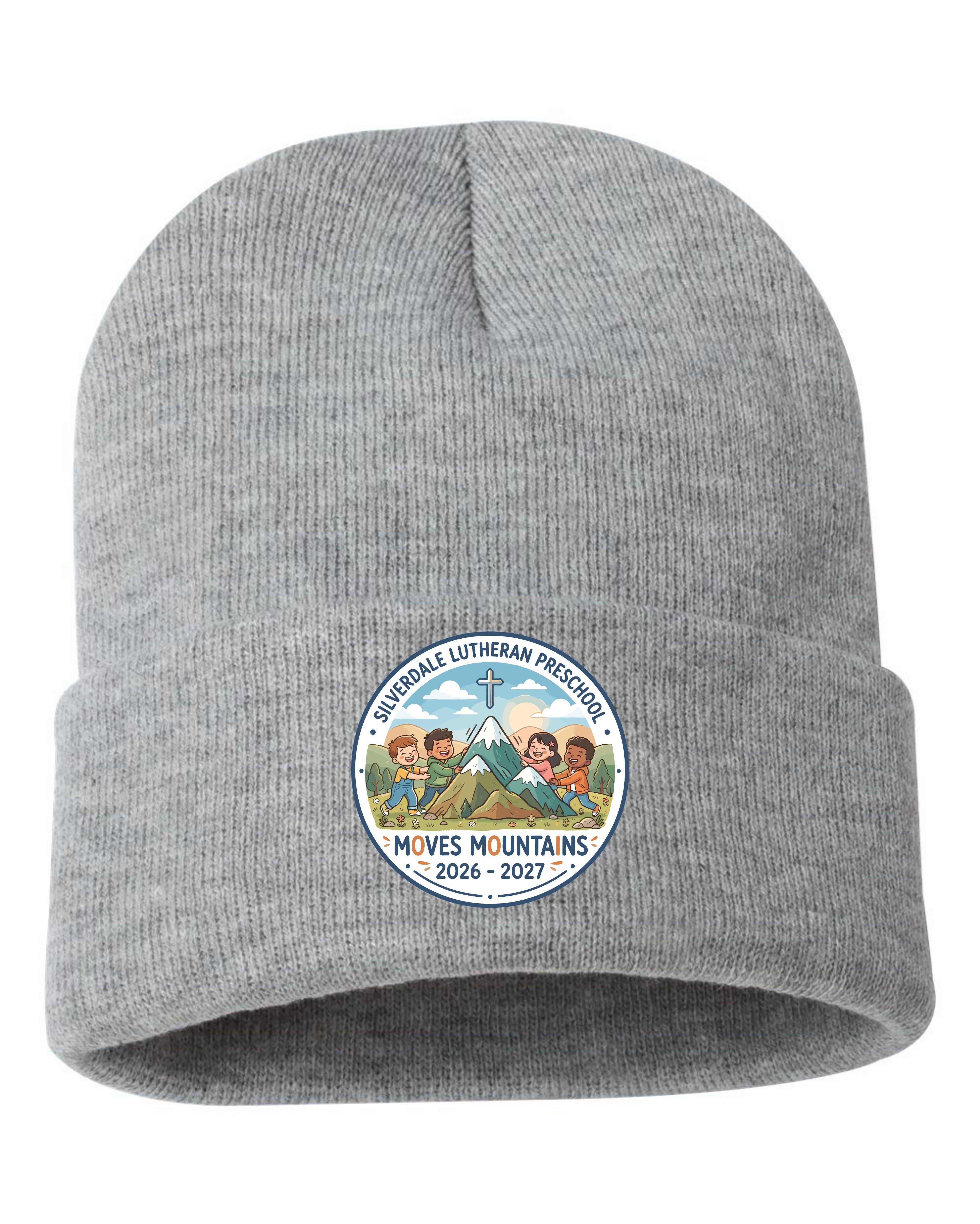 Silverdale Lutheran Preschool Cuffed Beanie - Heather Grey (Printed)