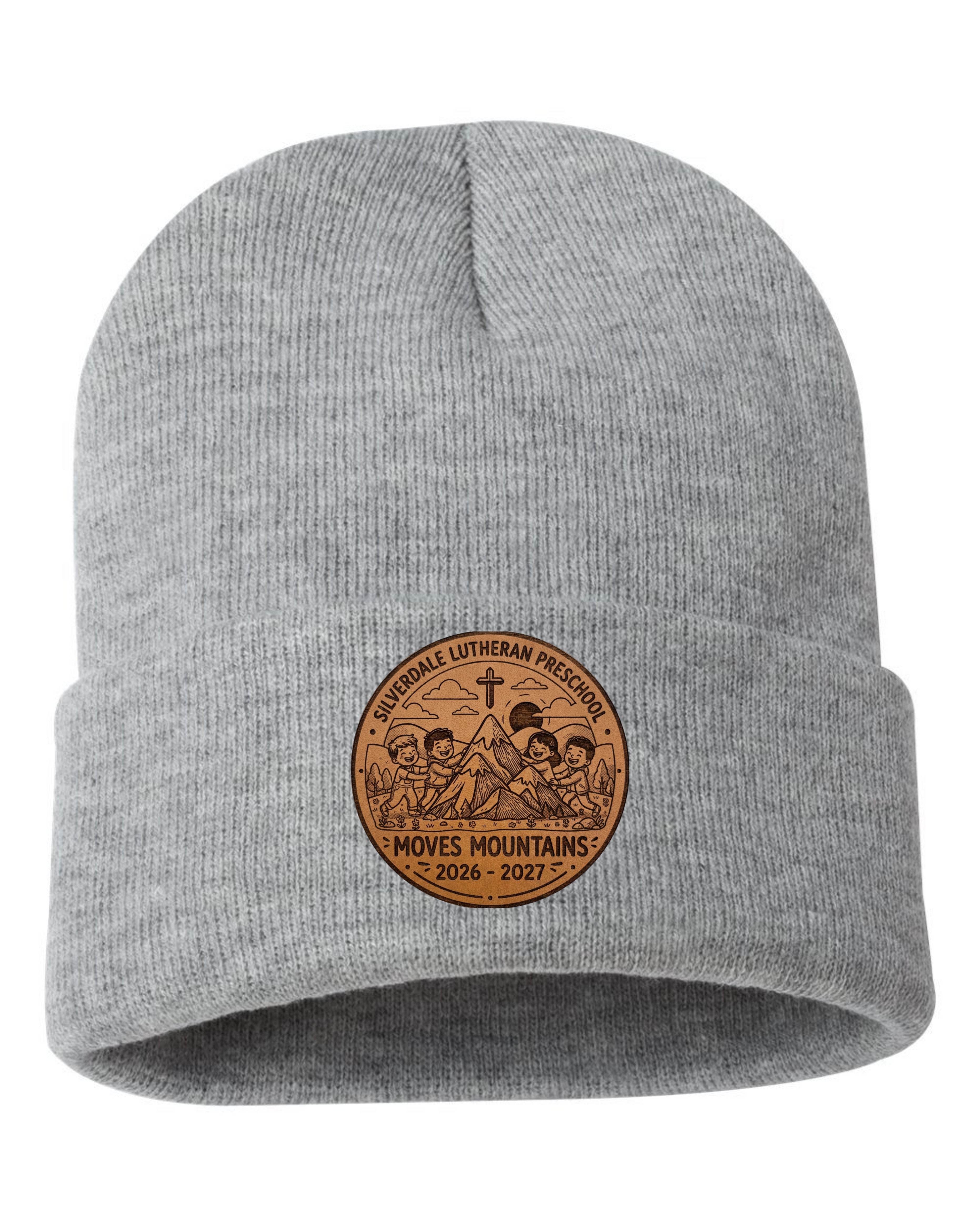 Silverdale Lutheran Preschool Cuffed Beanie - Heather Grey (Engraved)