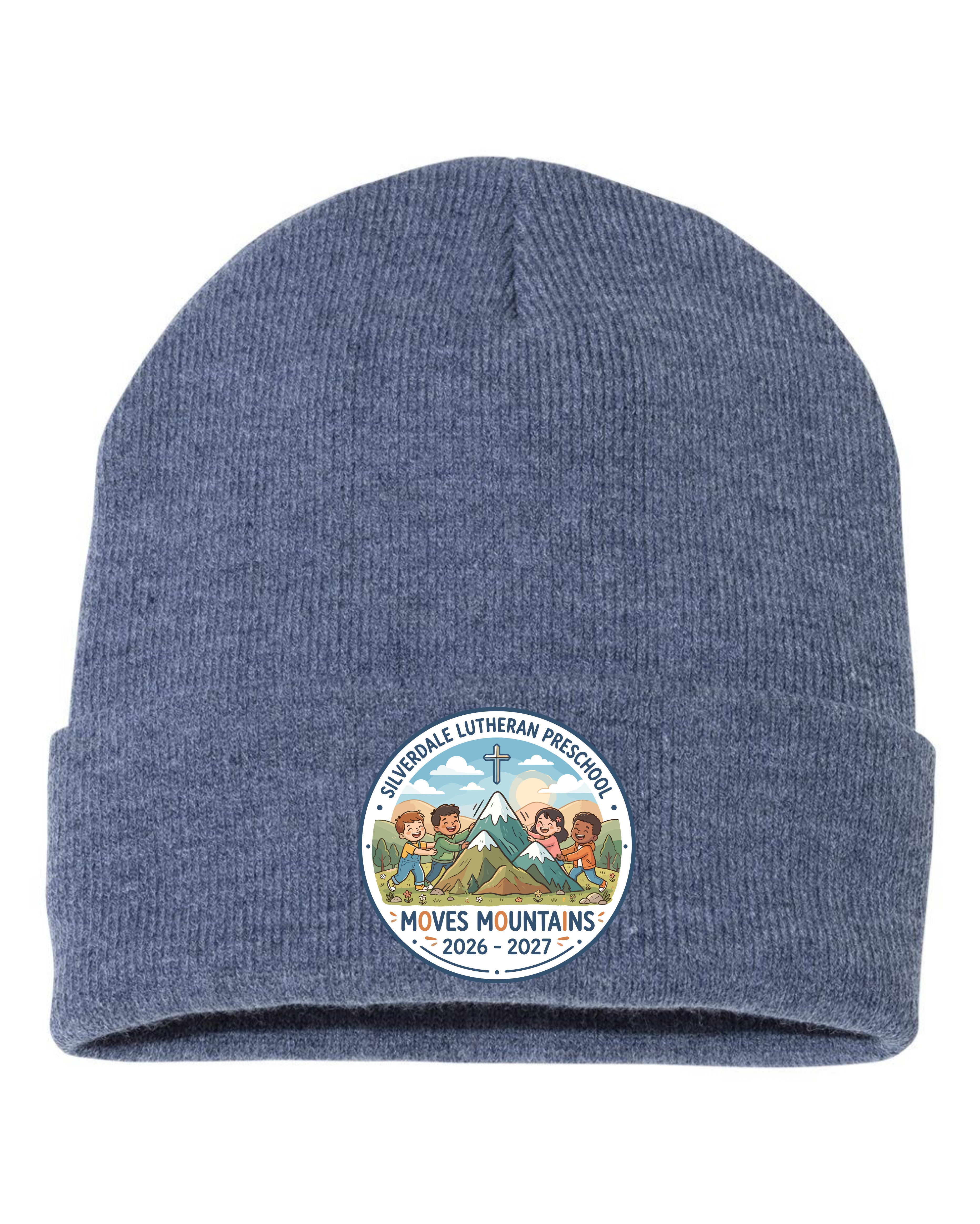 Silverdale Lutheran Preschool Cuffed Beanie - Heather Navy (Printed)