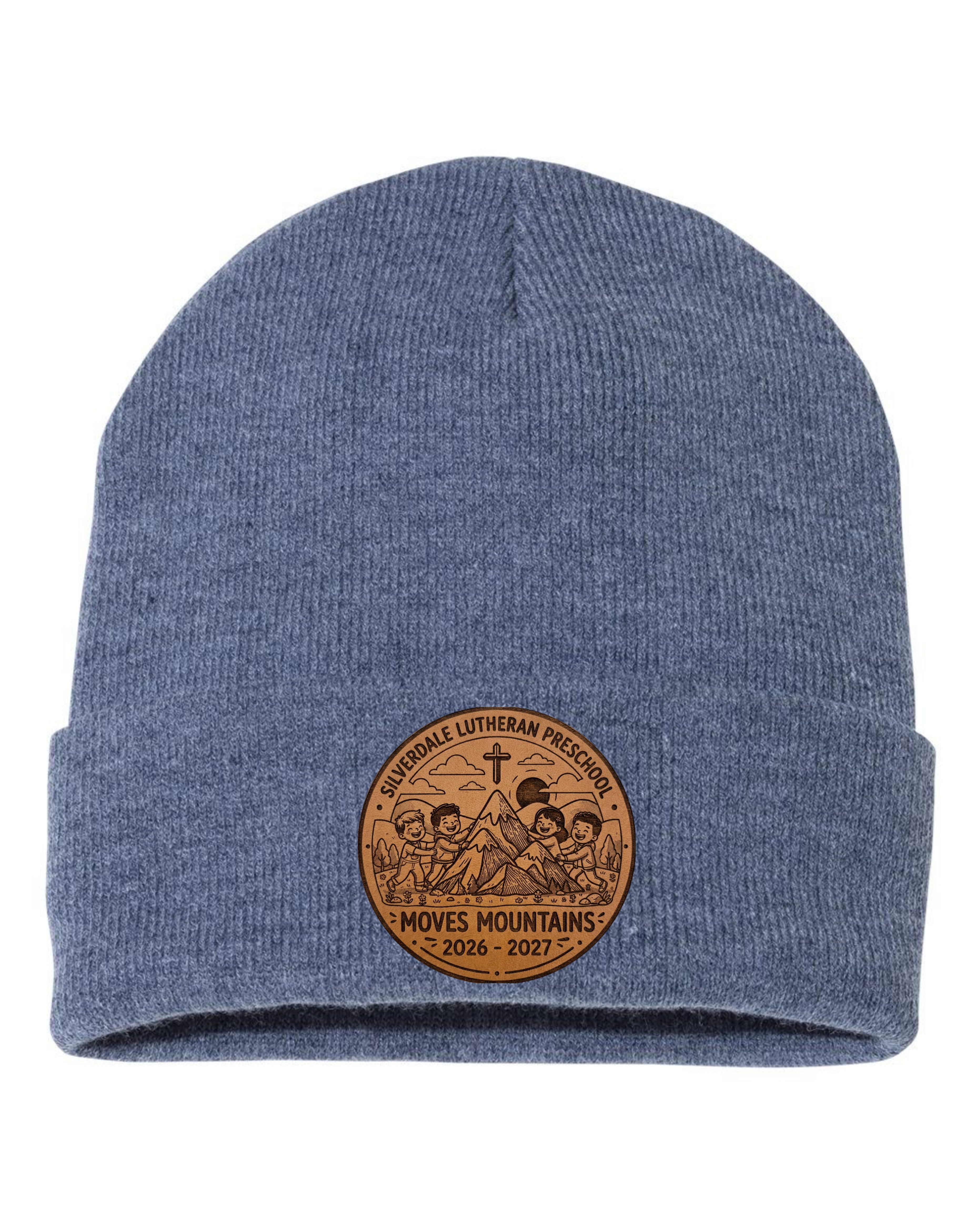 Silverdale Lutheran Preschool Cuffed Beanie - Heather Navy (Engraved)