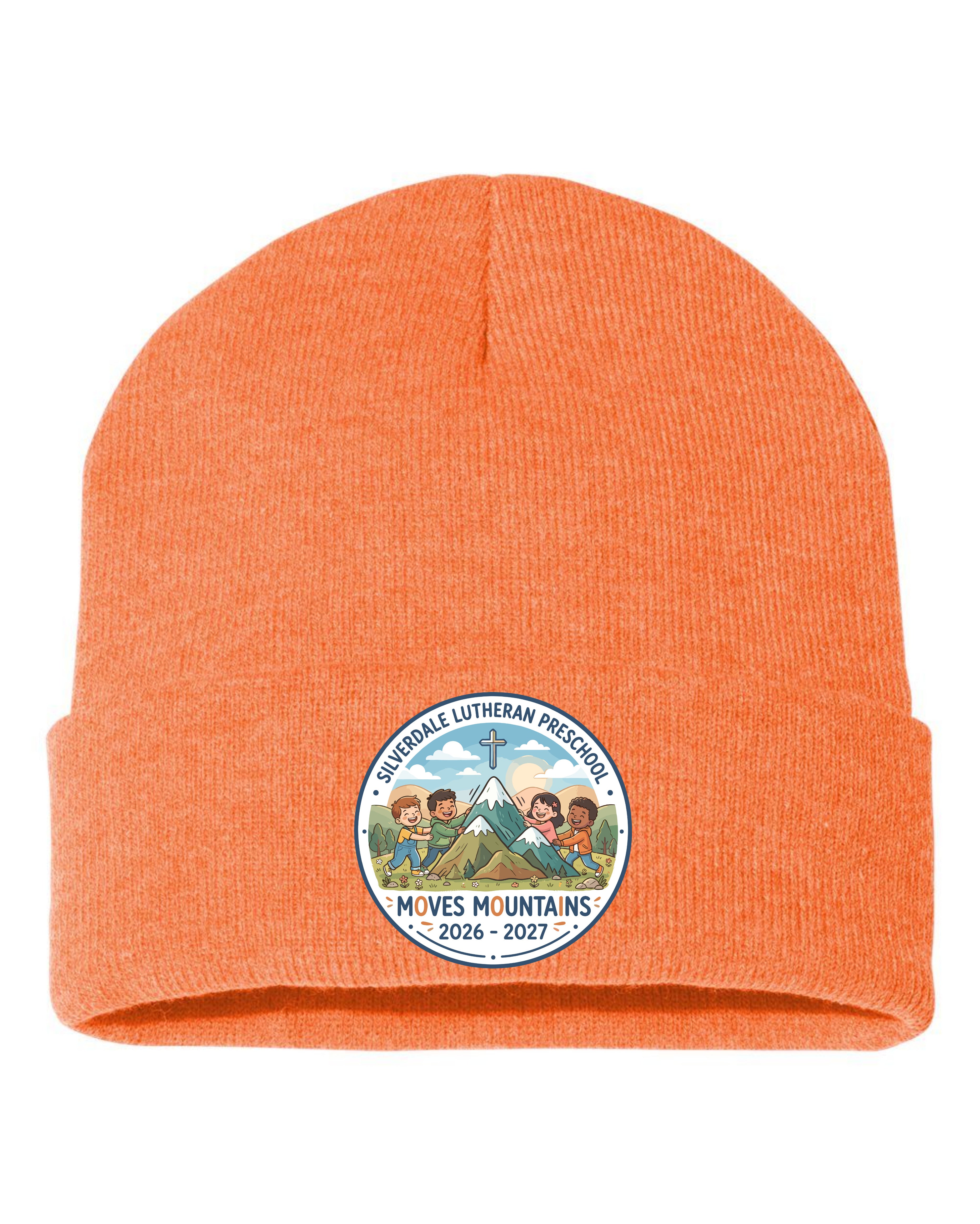 Silverdale Lutheran Preschool Cuffed Beanie - Heather Orange (Printed)