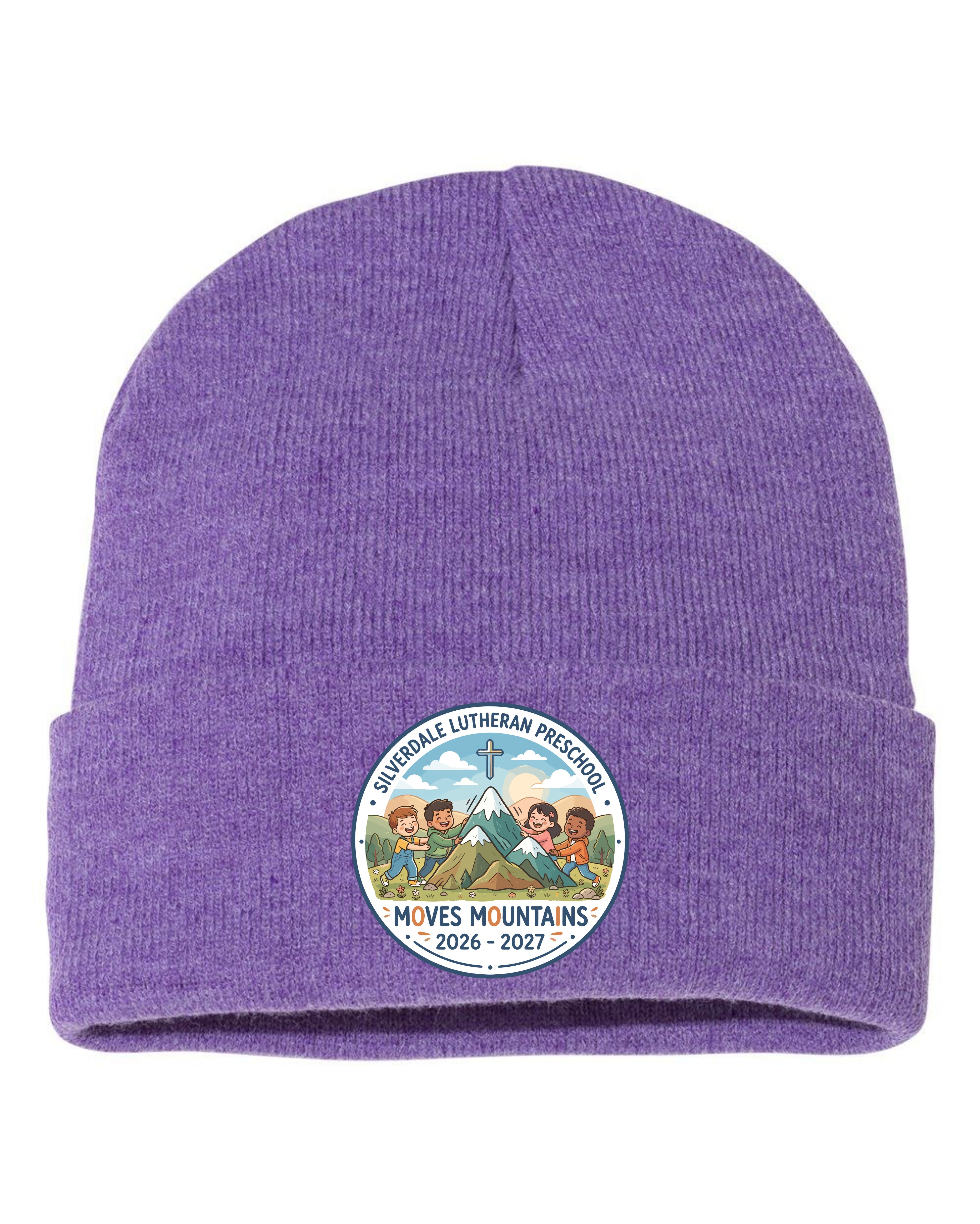 Silverdale Lutheran Preschool Cuffed Beanie - Heather Purple (Printed)
