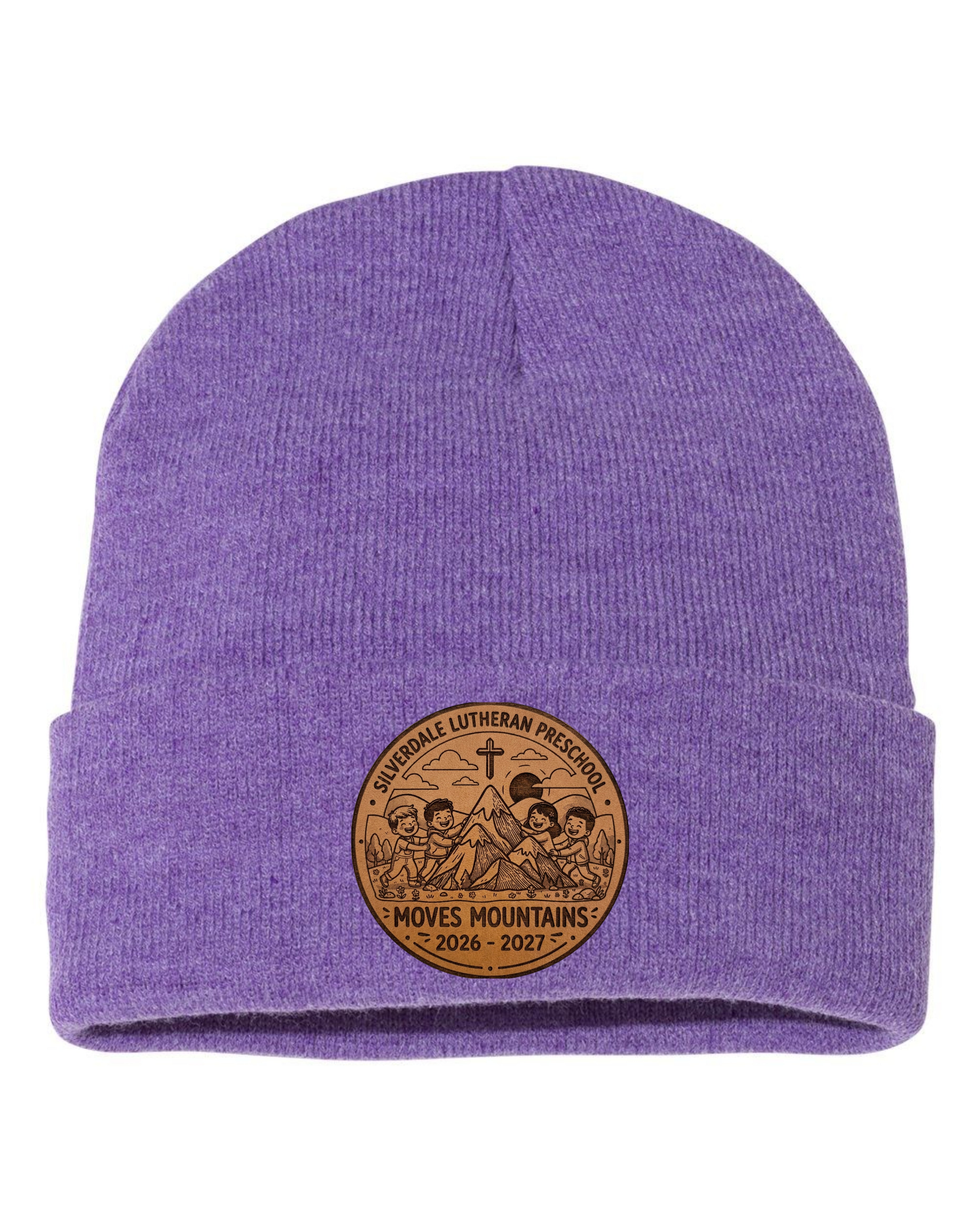 Silverdale Lutheran Preschool Cuffed Beanie - Heather Purple (Engraved)