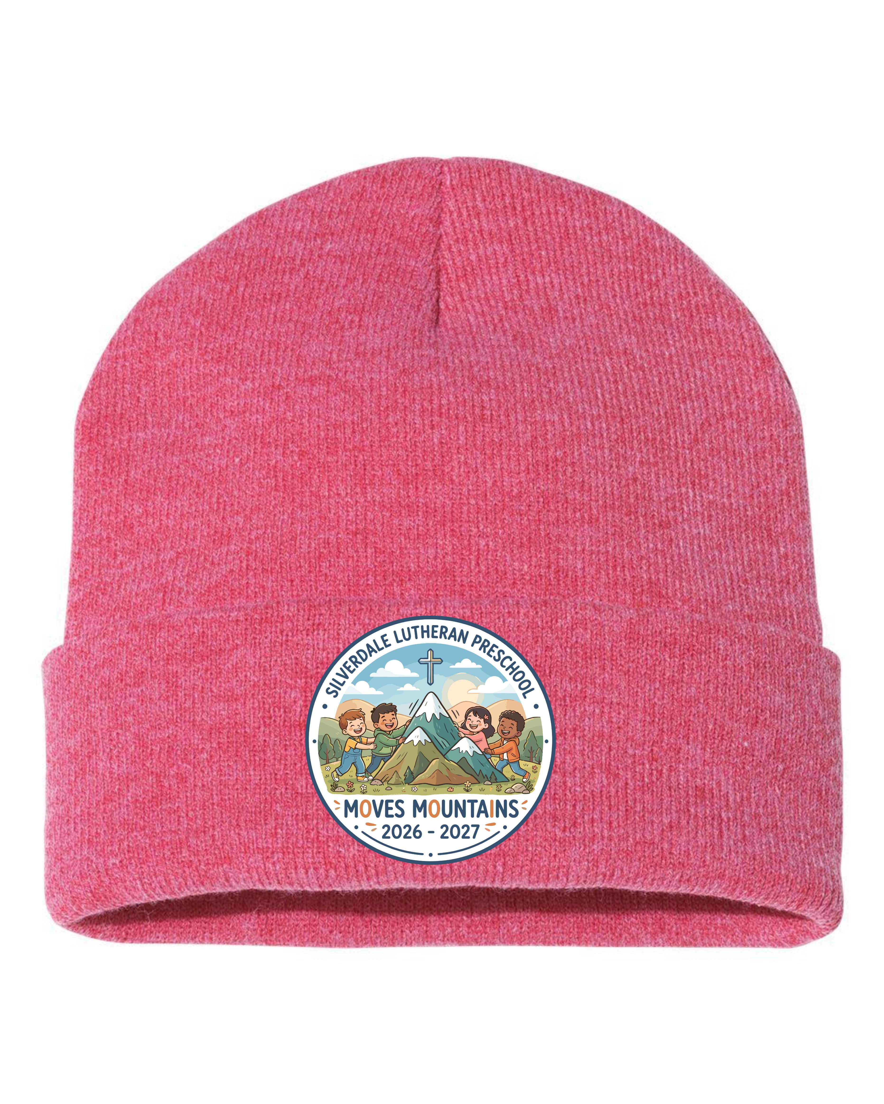 Silverdale Lutheran Preschool Cuffed Beanie - Heather Red (Printed)