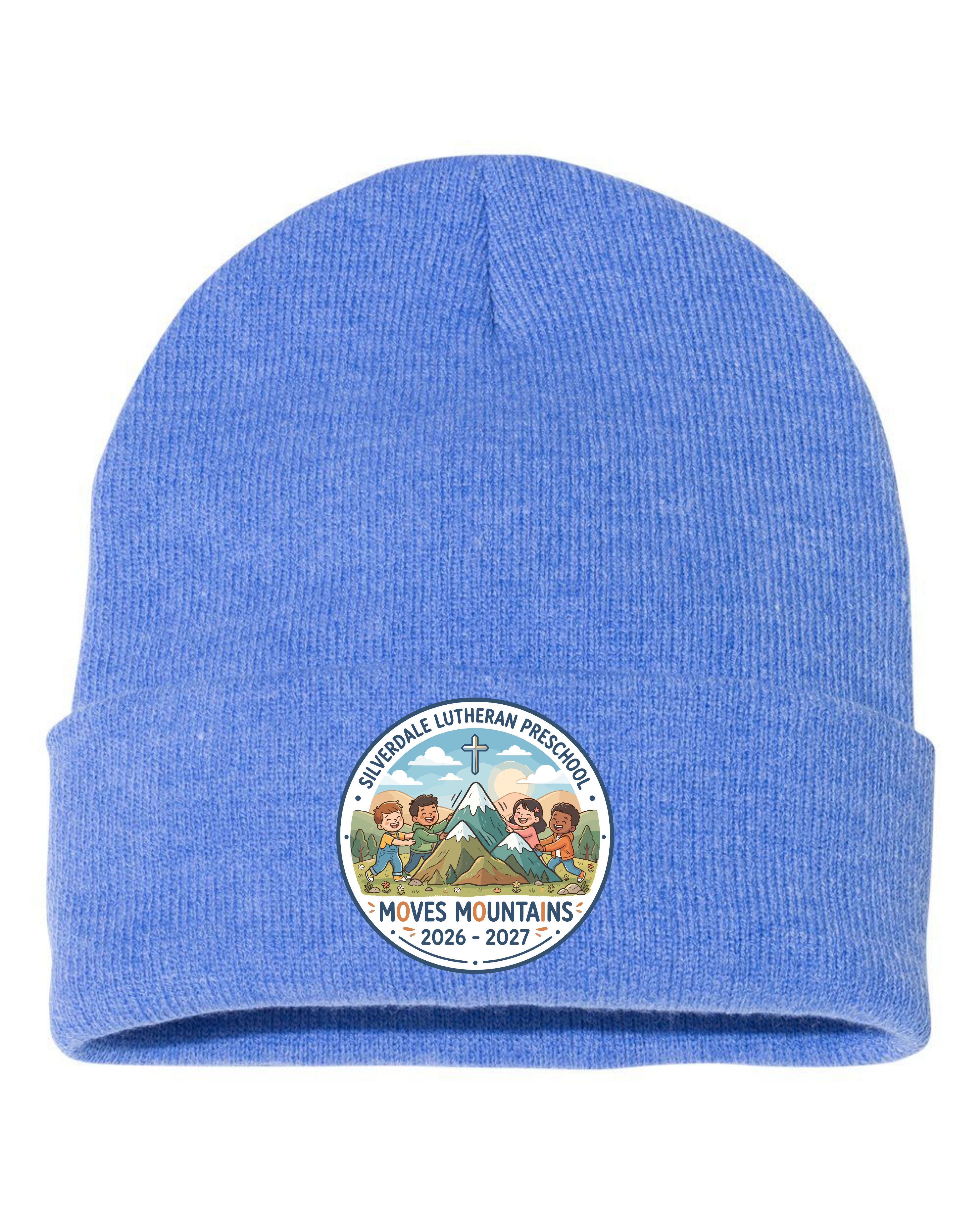 Silverdale Lutheran Preschool Cuffed Beanie - Heather Royal (Printed)