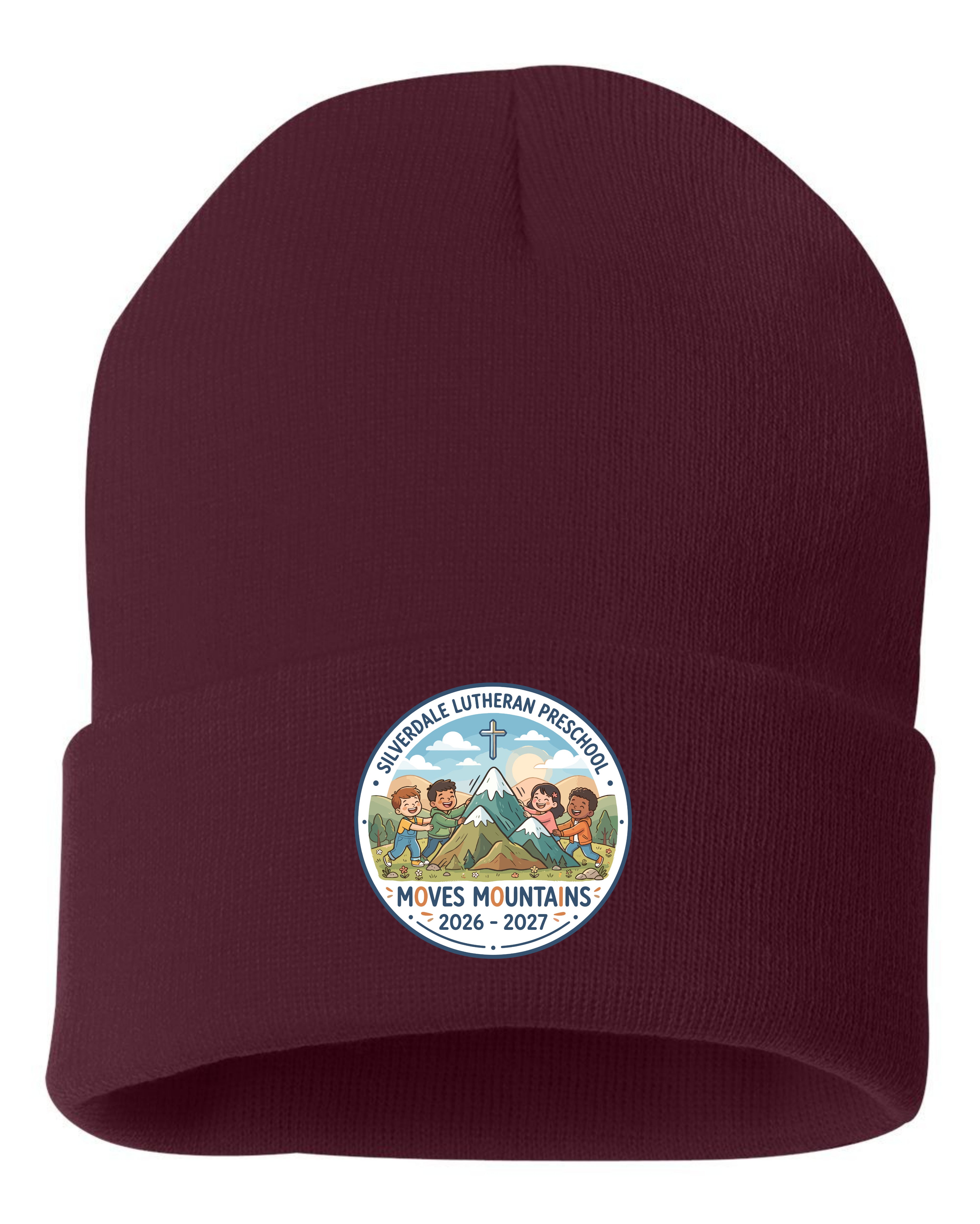 Silverdale Lutheran Preschool Cuffed Beanie - Maroon (Printed)