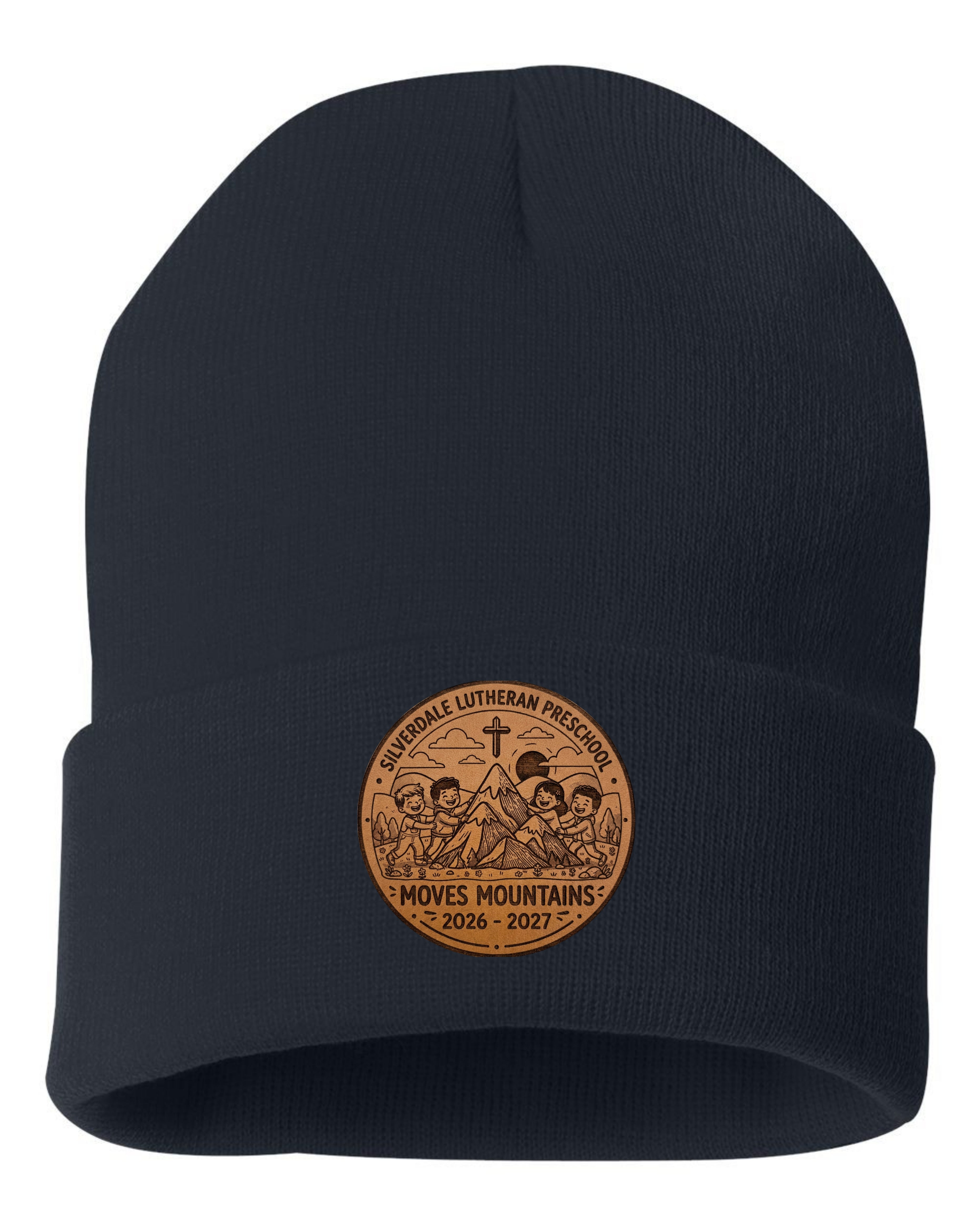 Silverdale Lutheran Preschool Cuffed Beanie - Navy (Engraved)