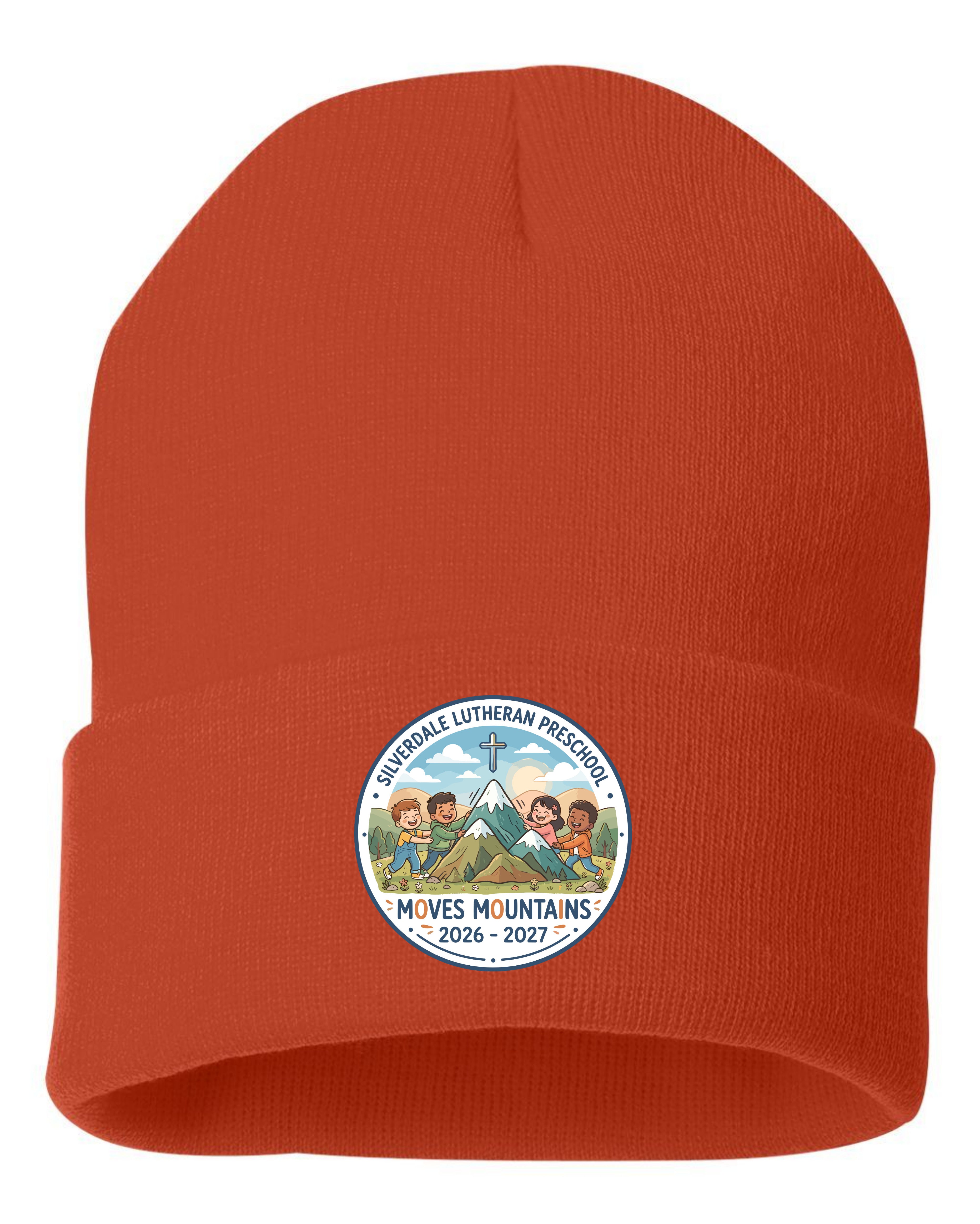 Silverdale Lutheran Preschool Cuffed Beanie - Orange (Printed)