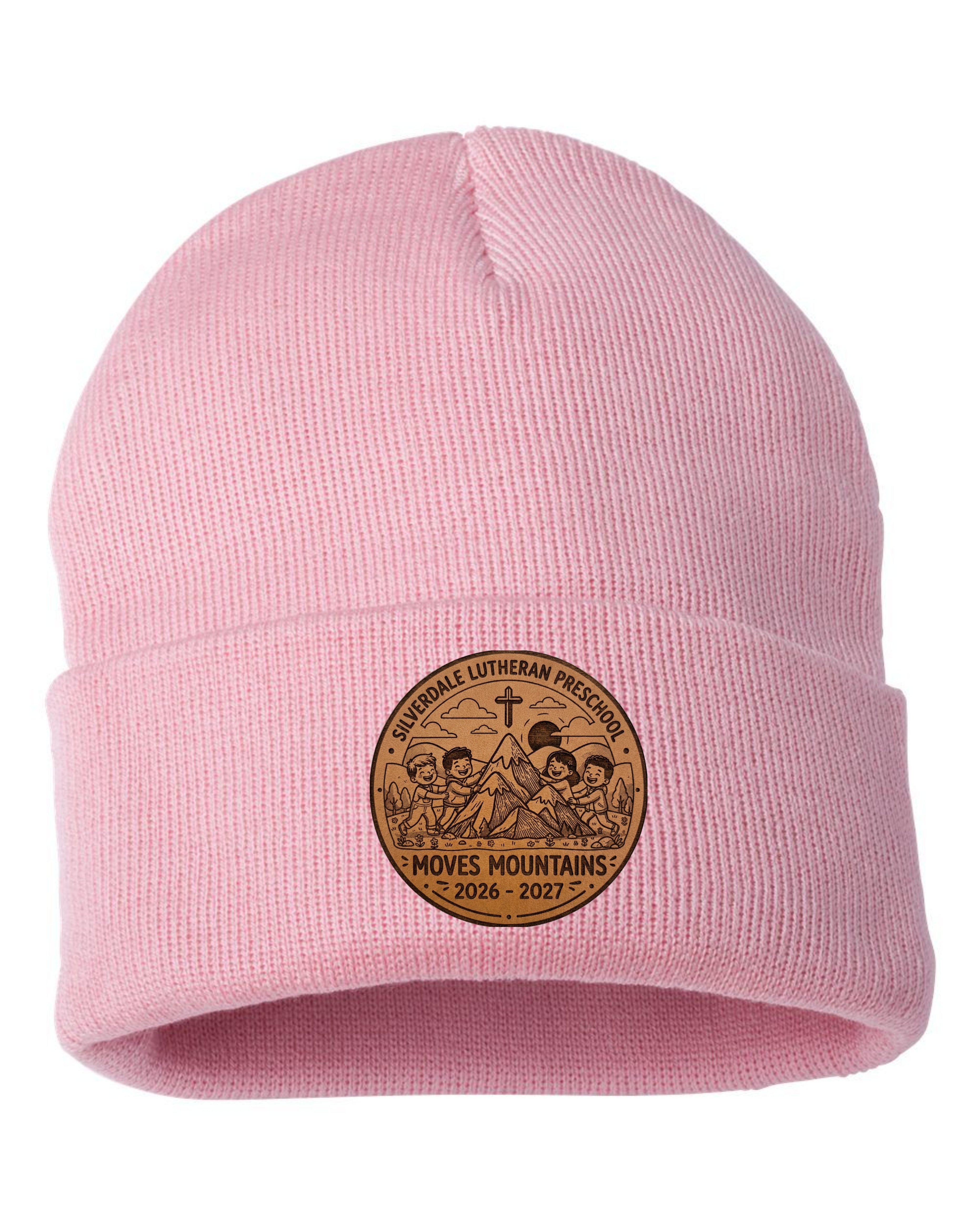Silverdale Lutheran Preschool Cuffed Beanie - Pink (Engraved)