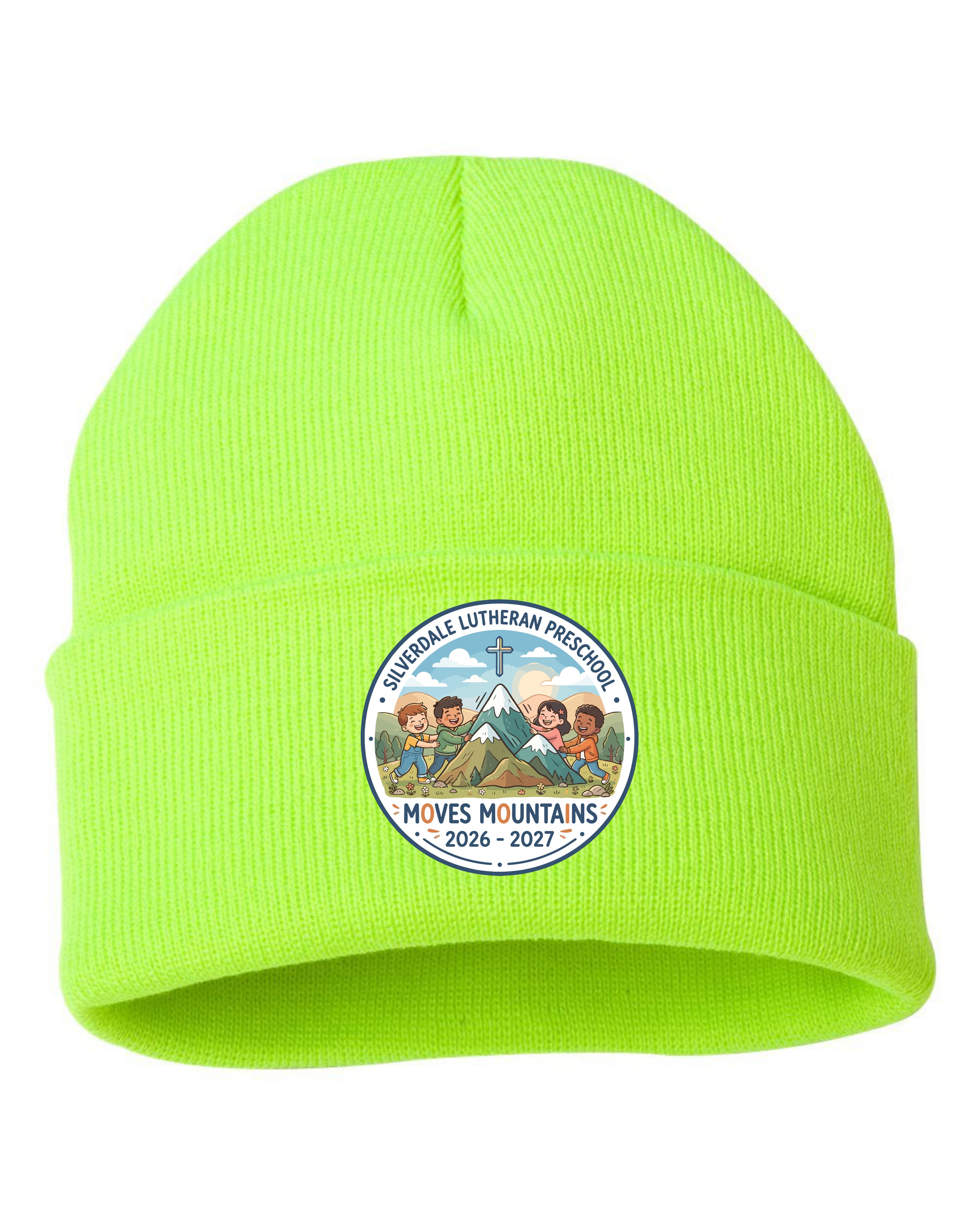 Silverdale Lutheran Preschool Cuffed Beanie - Safety Yellow (Printed)
