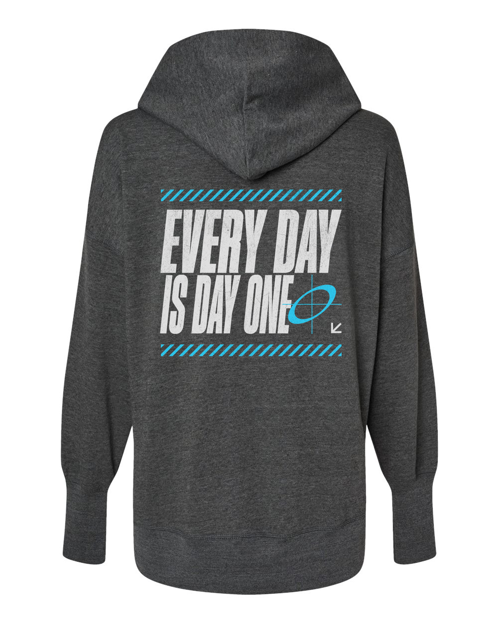 SR Fitness - Every Day is Day One Women's Hoodie Charcoal (MVSW23720B)