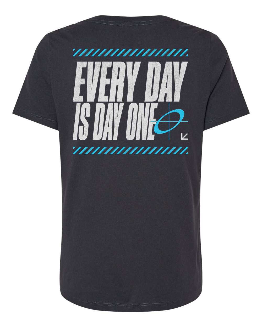 SR Fitness - Every Day is Day One Women's V-Neck Dark Grey (BC6405B)