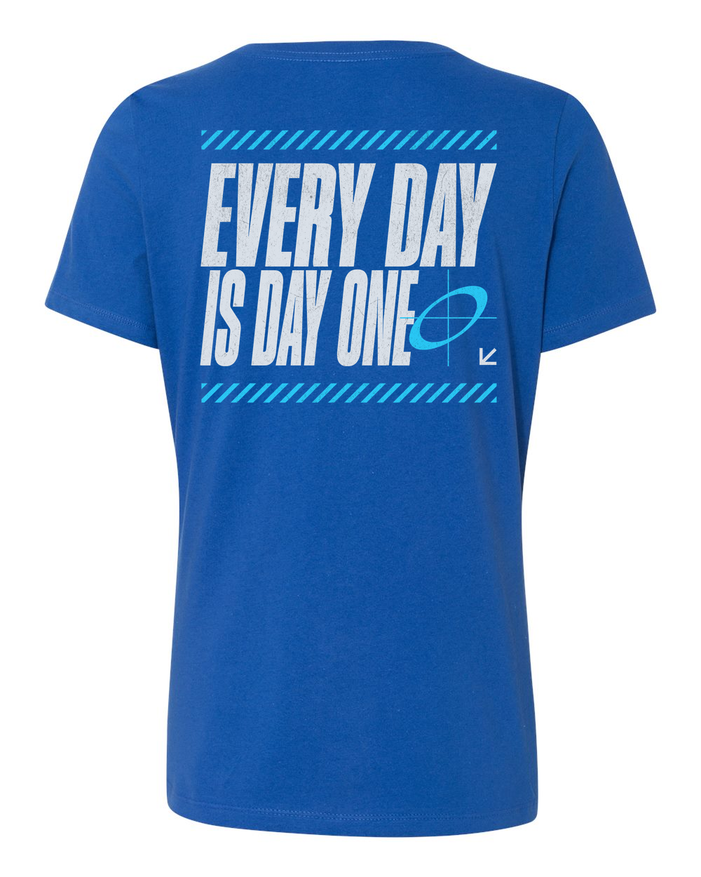 SR Fitness - Every Day is Day One Women's V-Neck True Royal (BC6405B)
