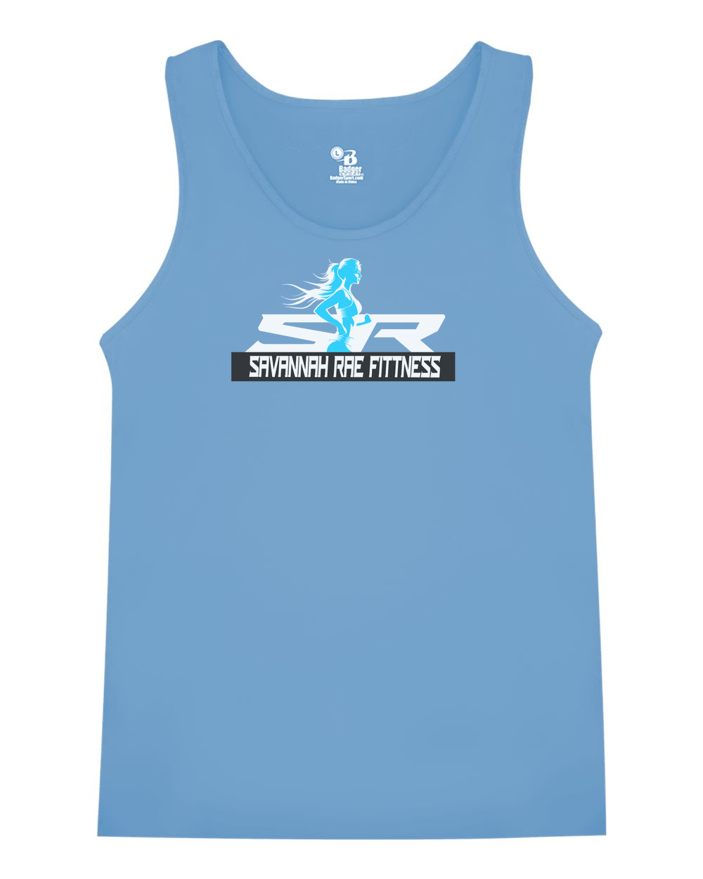 Savannah Rae Fitness Banner B-Core Tank Top - AA8662 Columbia Blue