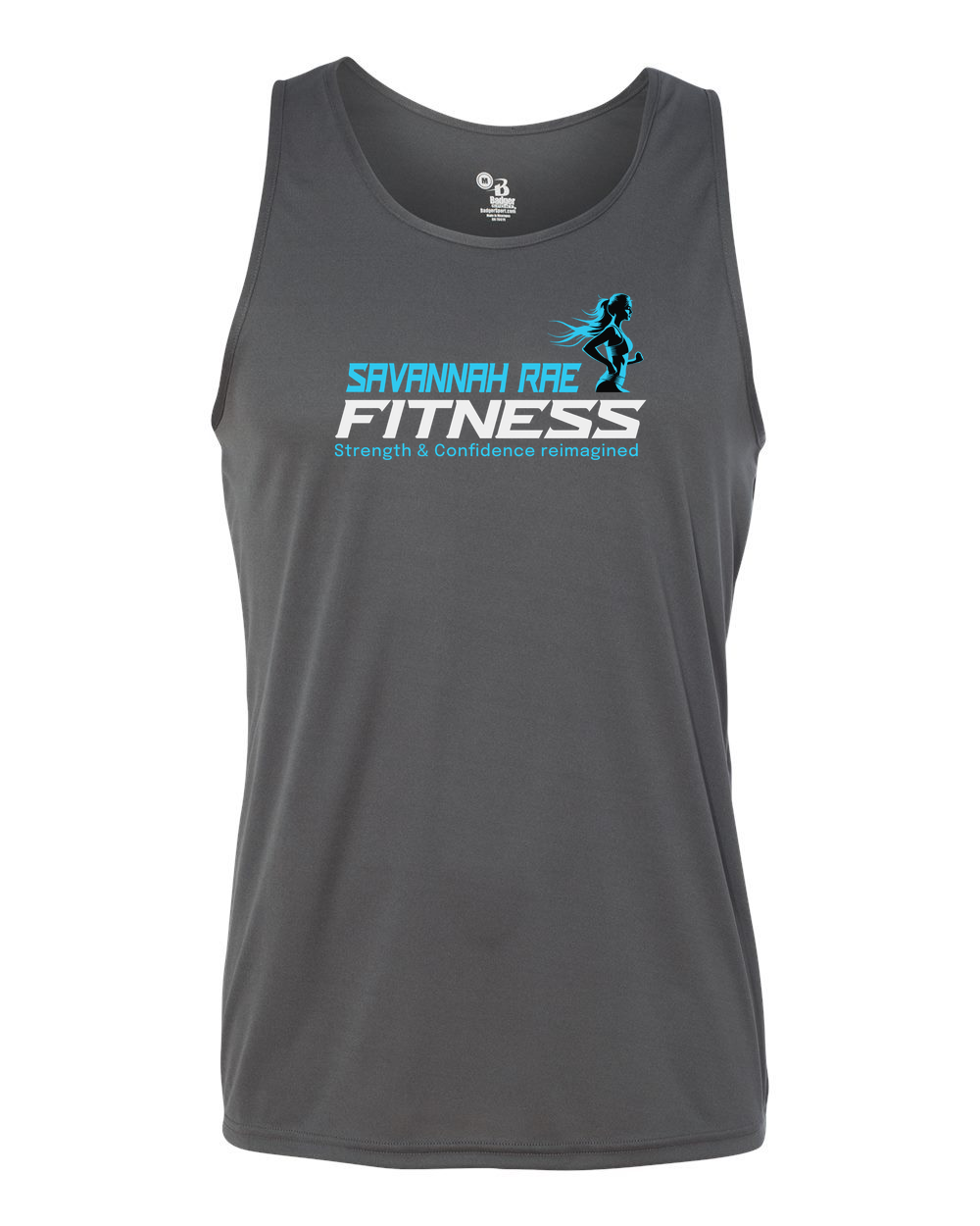 Savannah Rae Fitness Logo Blue and Black B-Core Tank Top - AA8662 Black
