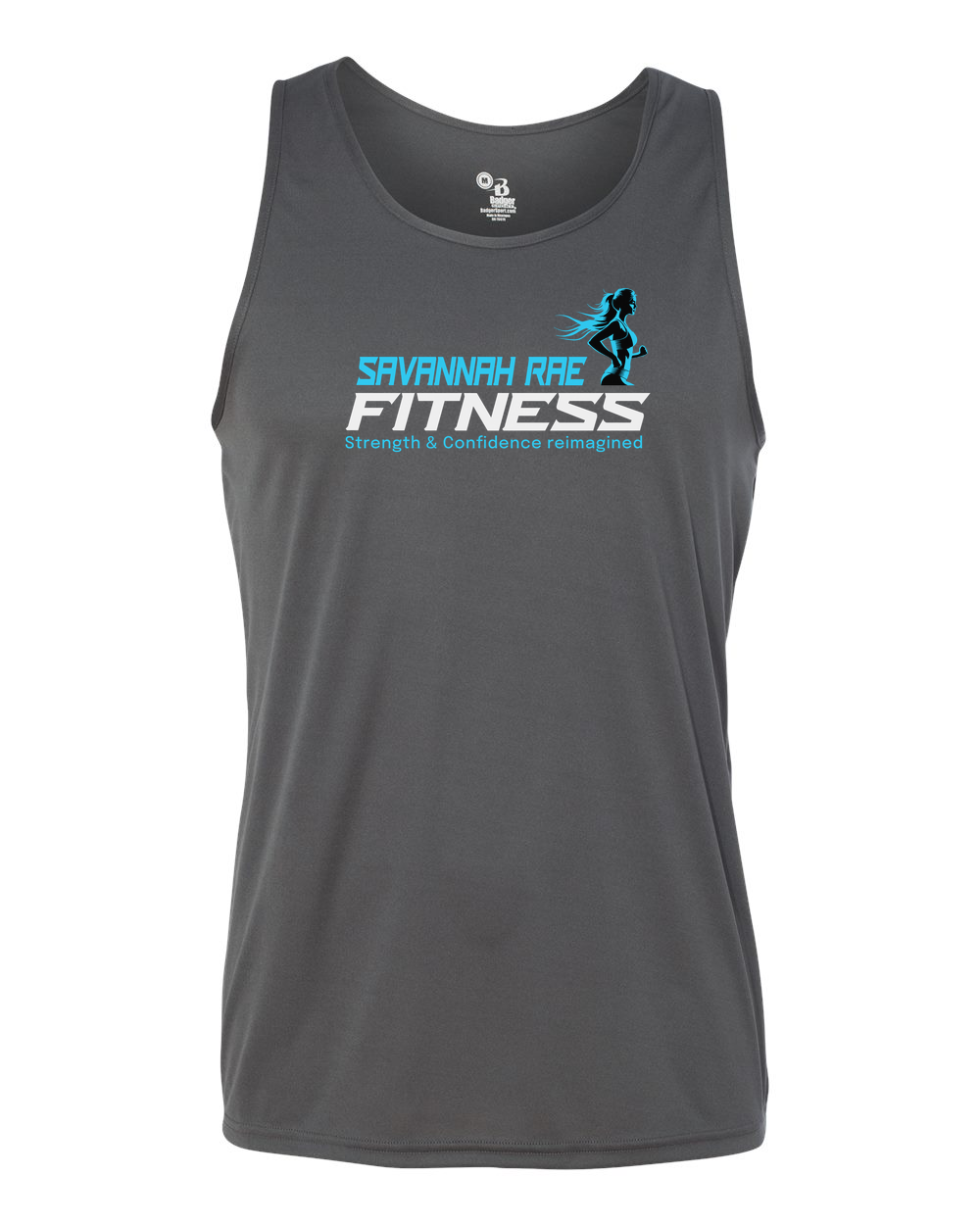 Savannah Rae Fitness Logo Blue and Black B-Core Tank Top - AA8662 Graphite