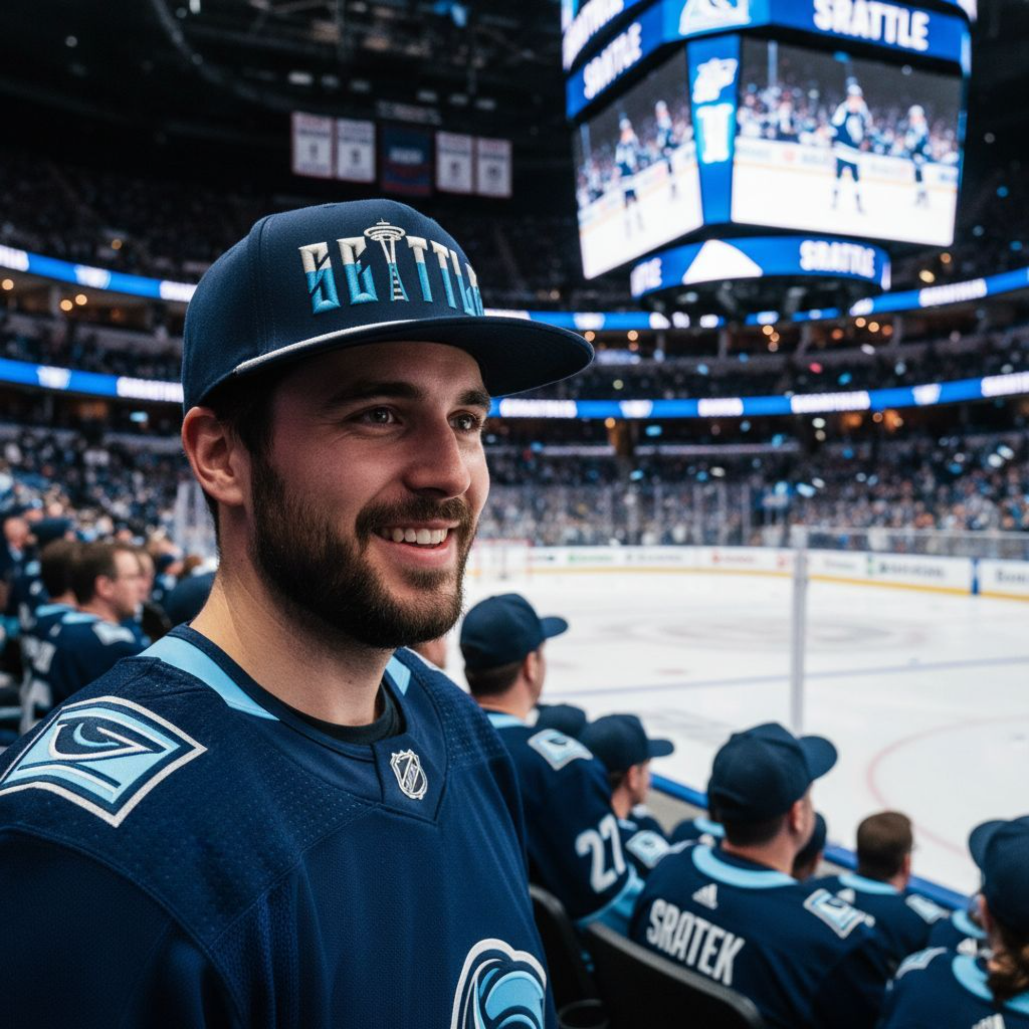 Seattle Hockey 3D Puff Embroidered Hat