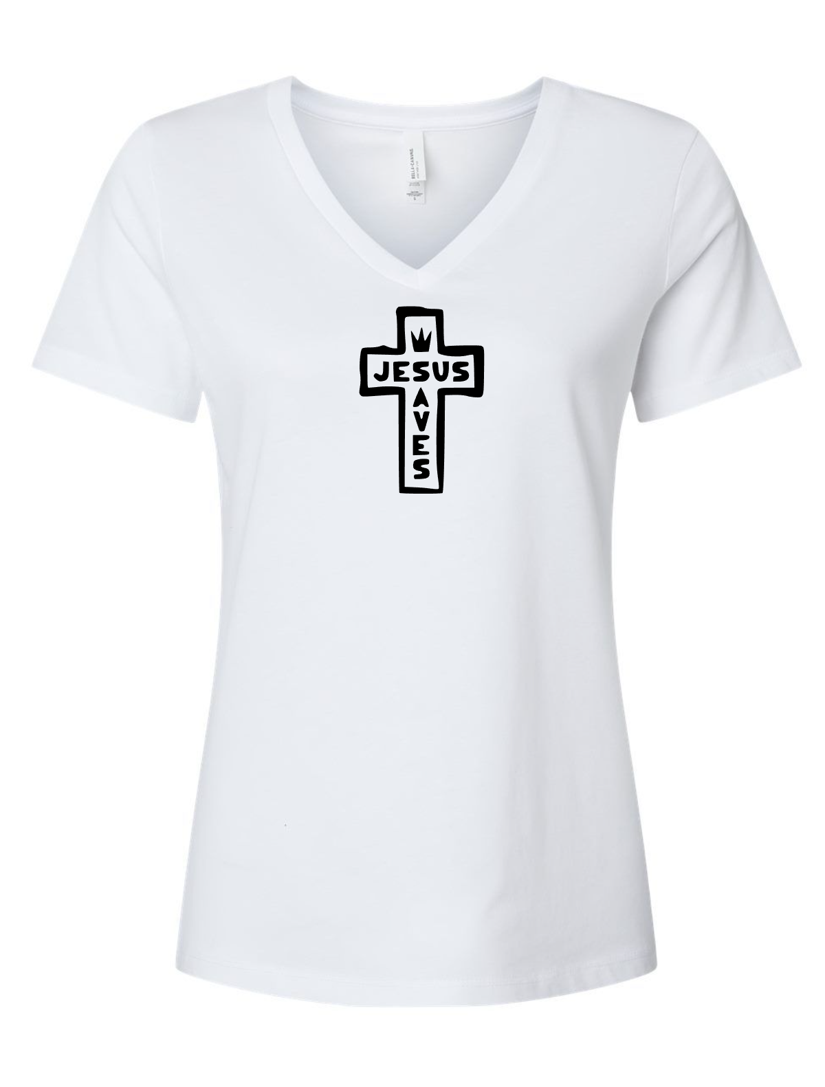 Women's "Jesus Saves" V-Neck T-Shirt