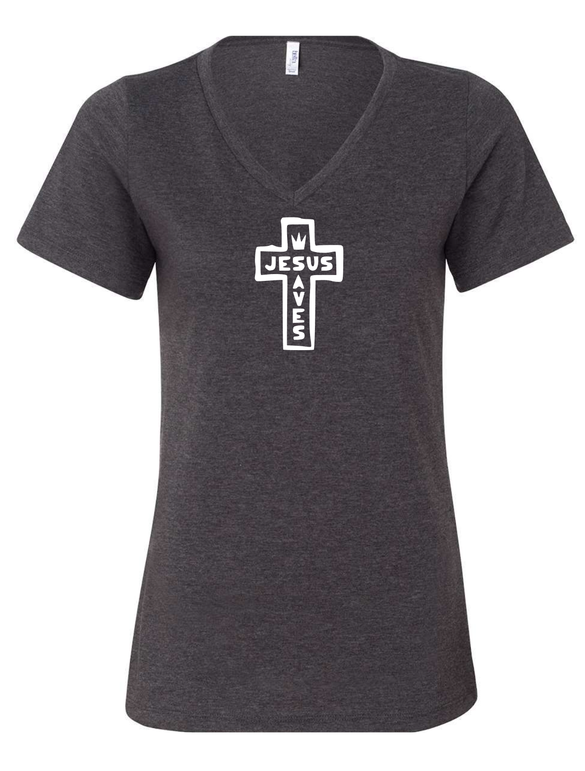 Women's "Jesus Saves" V-Neck T-Shirt