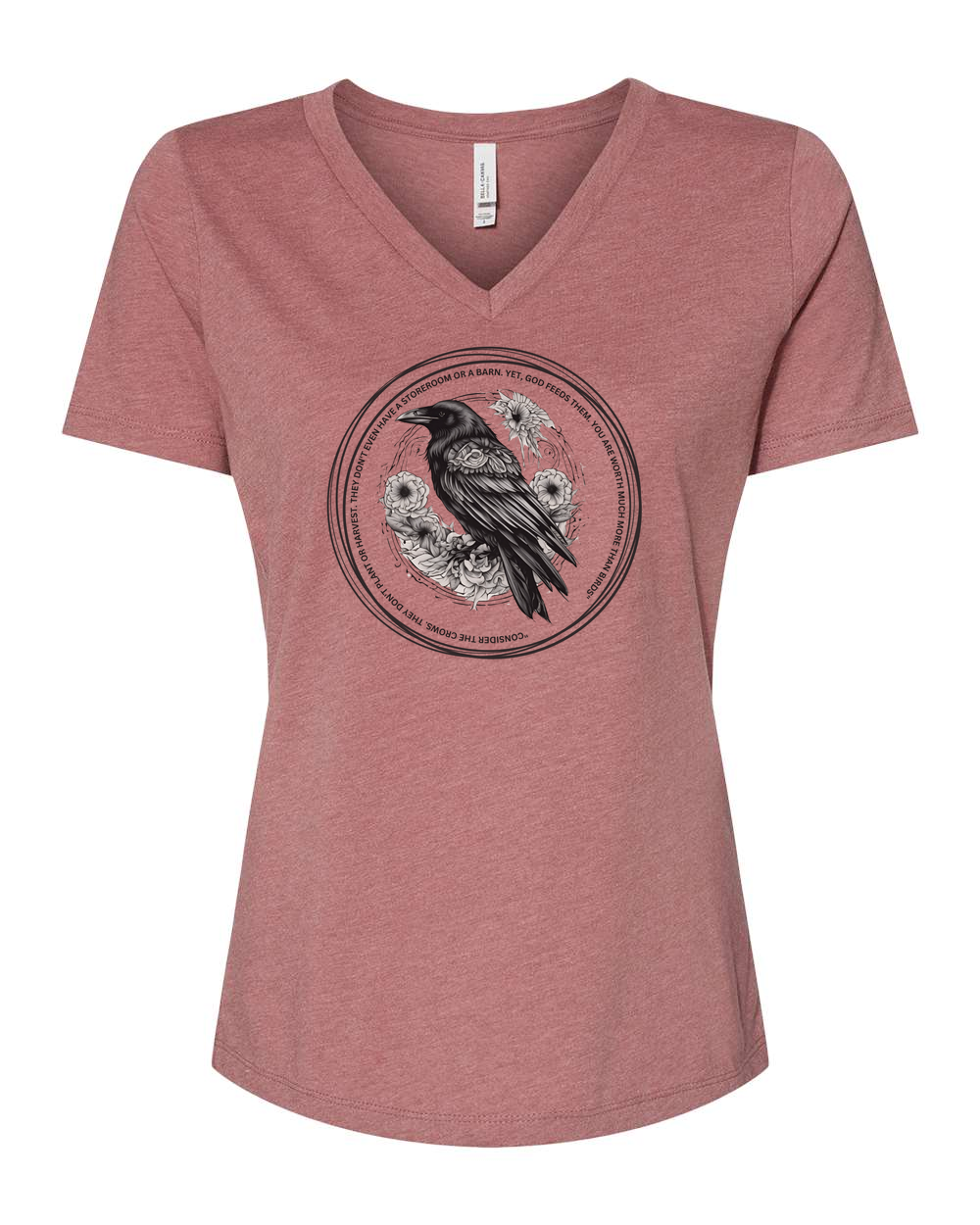 The Crow Women's V-Neck Heather Mauve (BC6405CVCF)